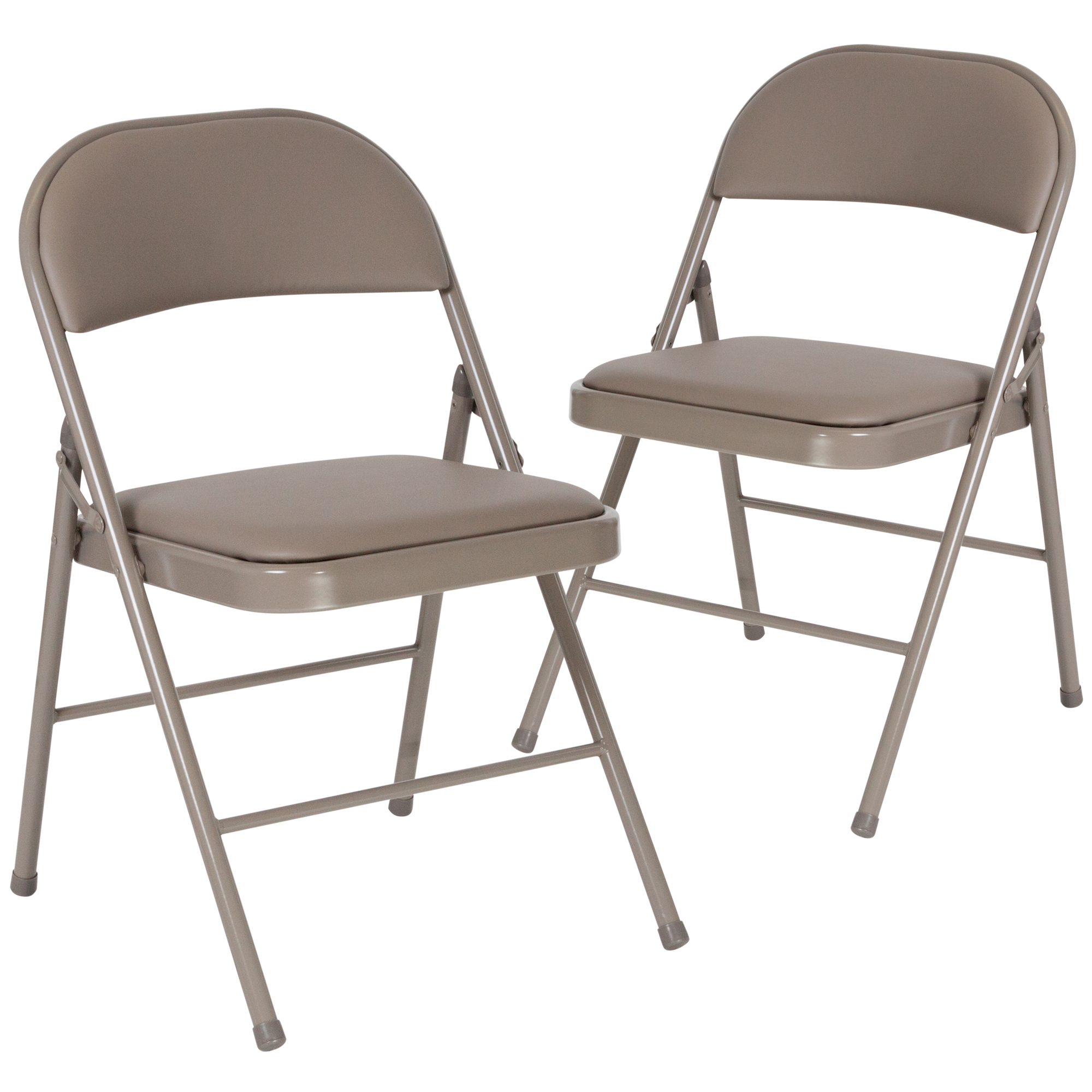 Flash Furniture, 2 Pack Double Braced Gray Vinyl Folding Chair, Primary Color Gray, Included (qty.) 2, Model 2HAF003DGY