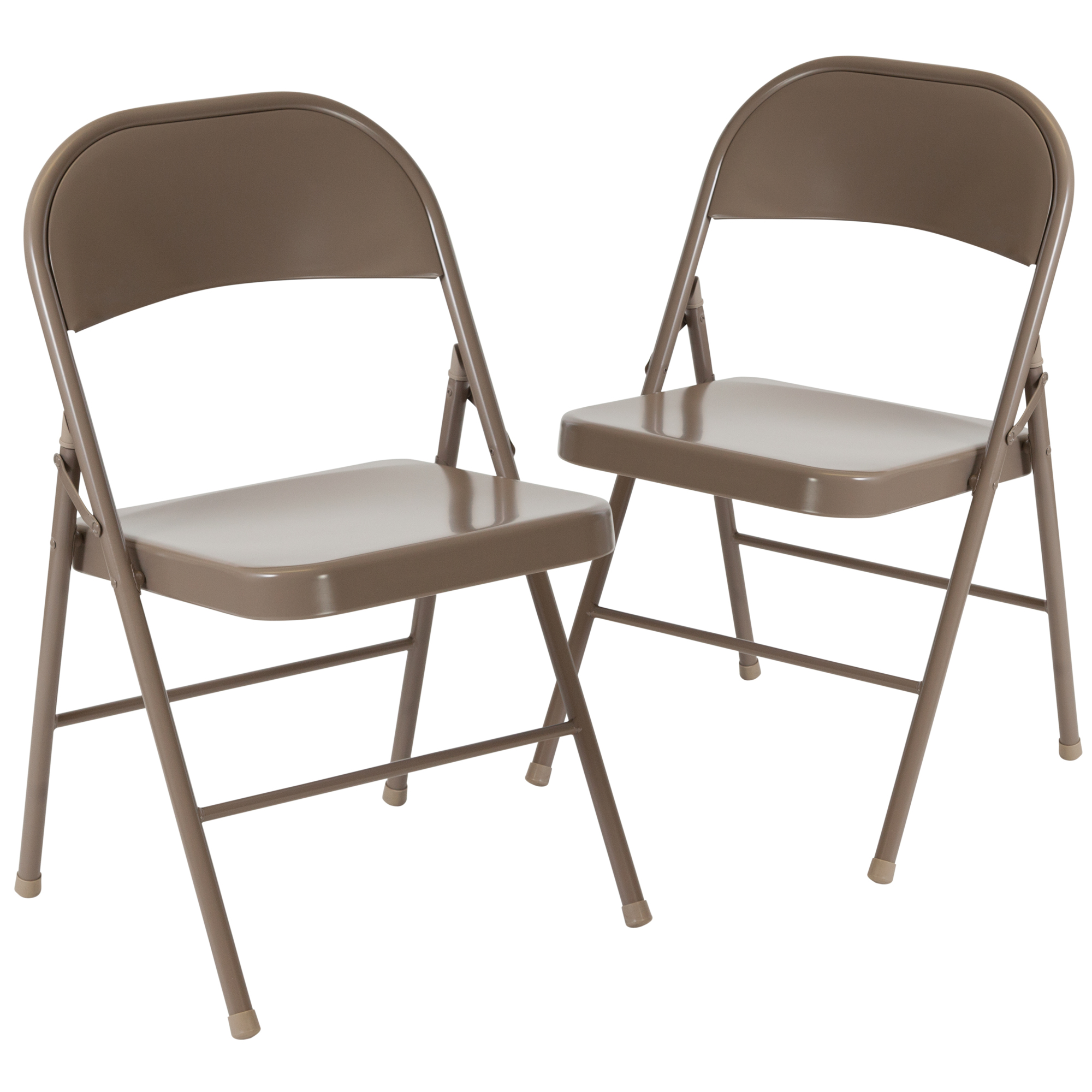 Flash Furniture, 2 Pack Double Braced Beige Metal Folding Chair -, Primary Color Beige, Included (qty.) 2, Model 2BDF002BGE