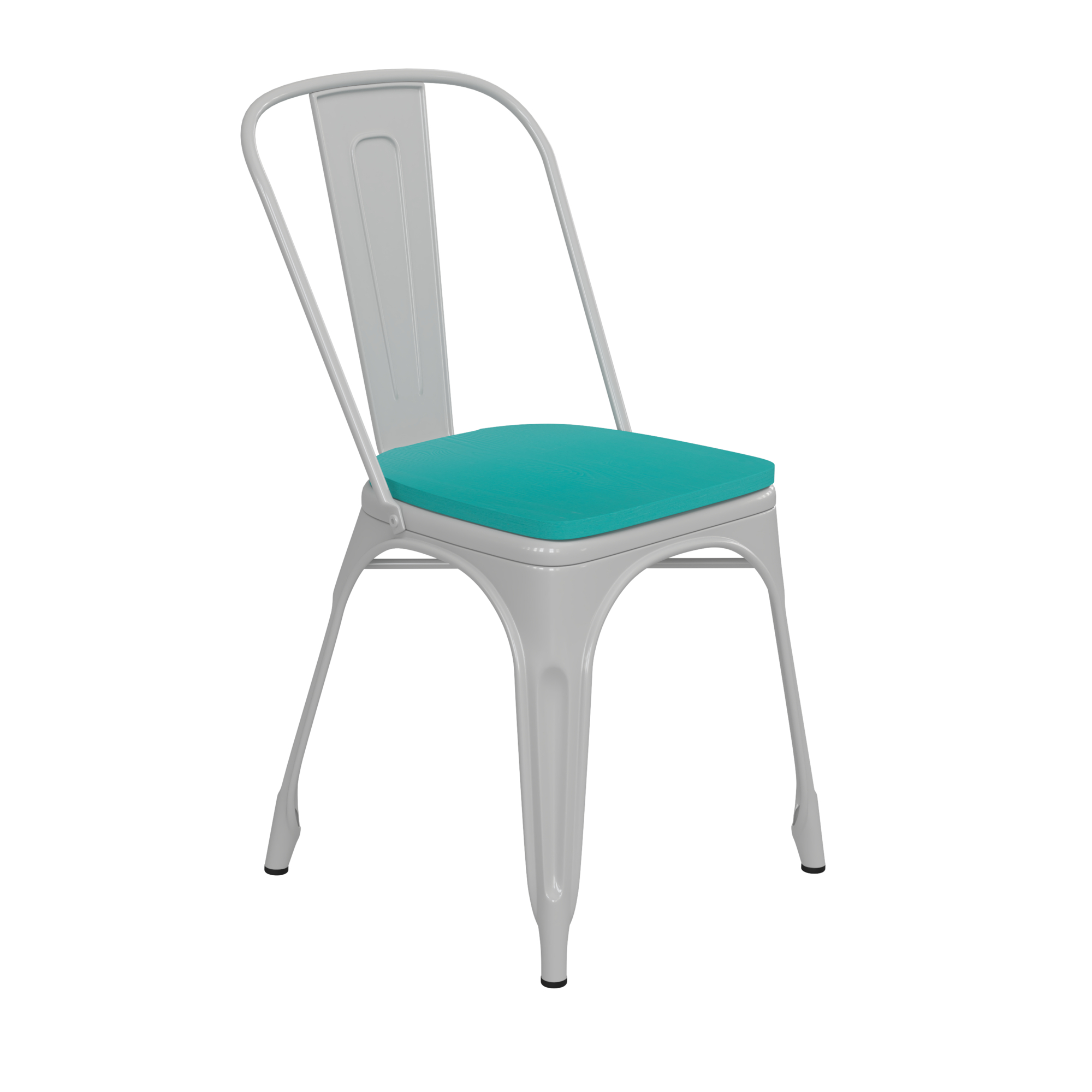 Flash Furniture, White Metal Stack Chair with Mint Poly Resin Seat, Primary Color White, Included (qty.) 1, Model CH31230WHPL1M