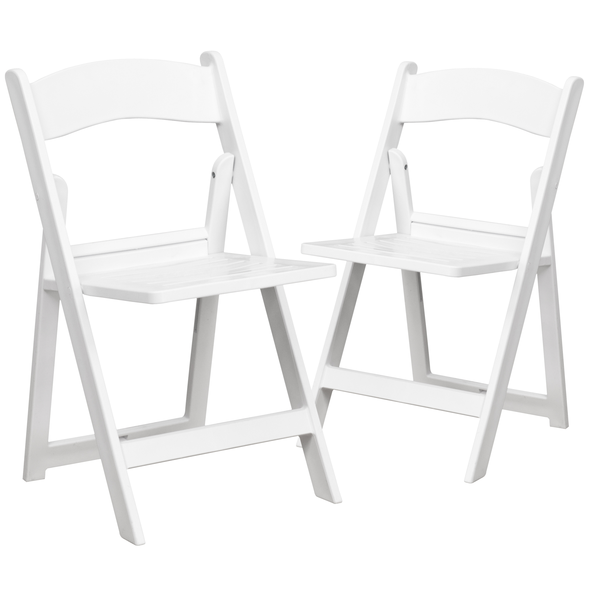 Flash Furniture, 2 Pack 1000 lb. Capacity White Resin Folding Chair, Primary Color White, Included (qty.) 2, Model 2LEL1WHSLAT