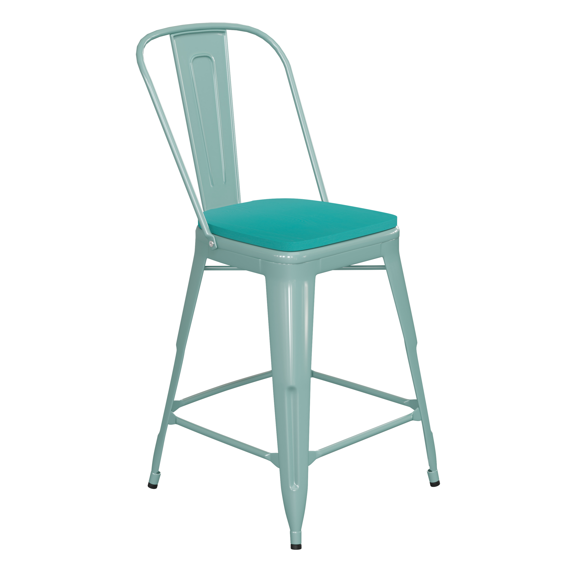 Flash Furniture, Mint Green Metal Stool with Mint Poly Seat, Primary Color Green, Included (qty.) 1, Model ET353424MINTP1M