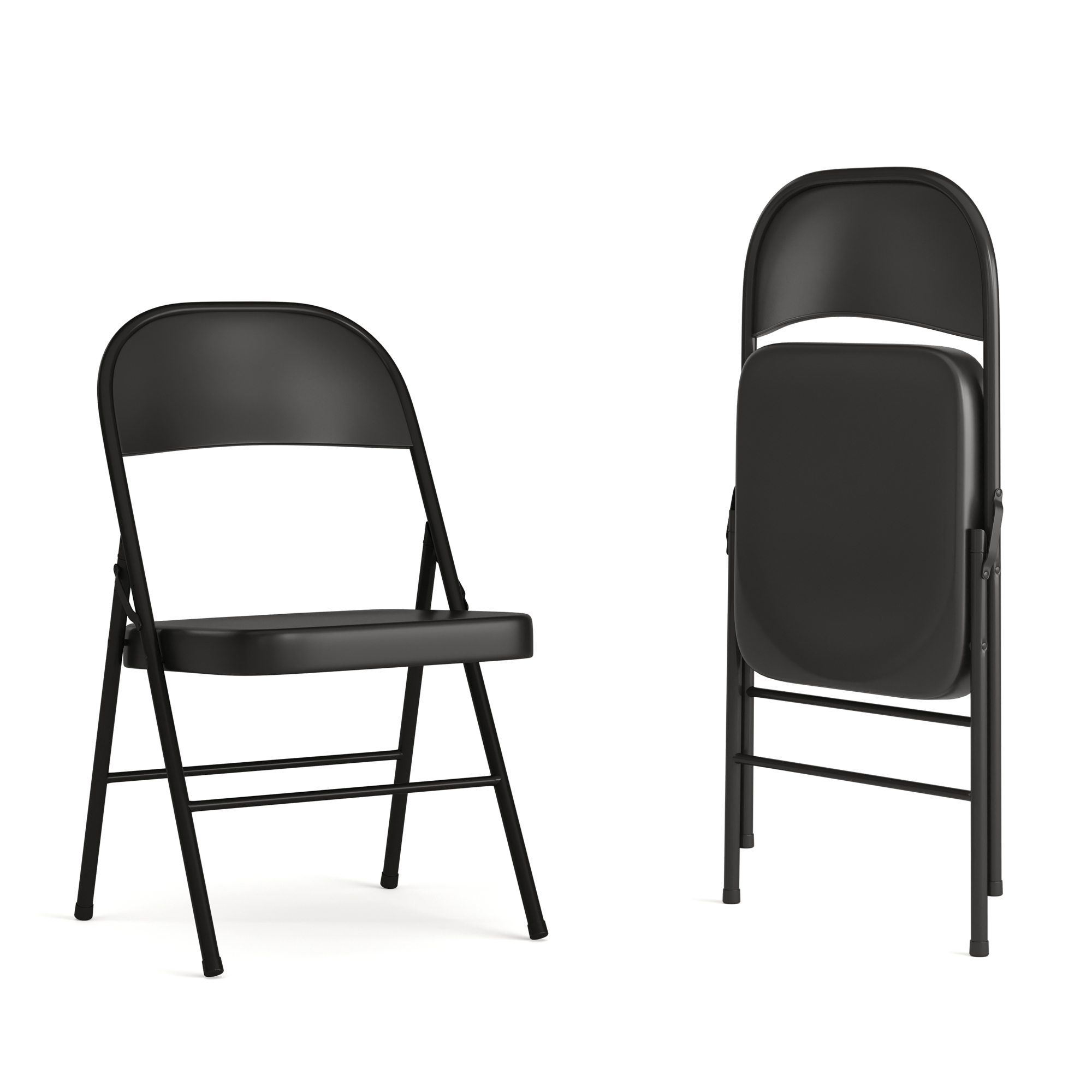 Flash Furniture, 2PK Double Braced Black Metal Folding Event Chair, Primary Color Black, Included (qty.) 2, Model 2BDF002BK