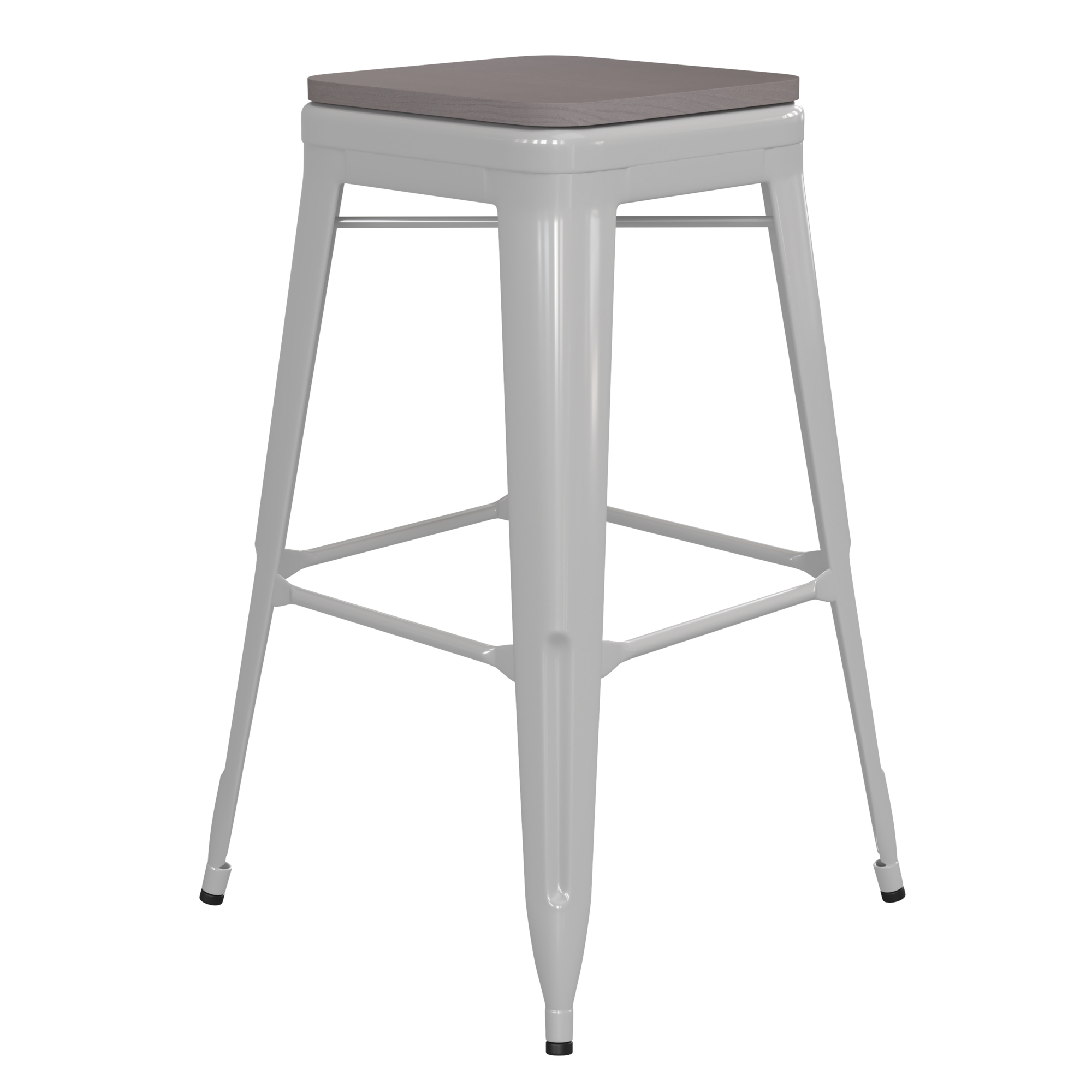 Flash Furniture, 30Inch White Metal Stool-Gray Poly Seat, Primary Color White, Included (qty.) 1, Model CH3132030WHPL2G