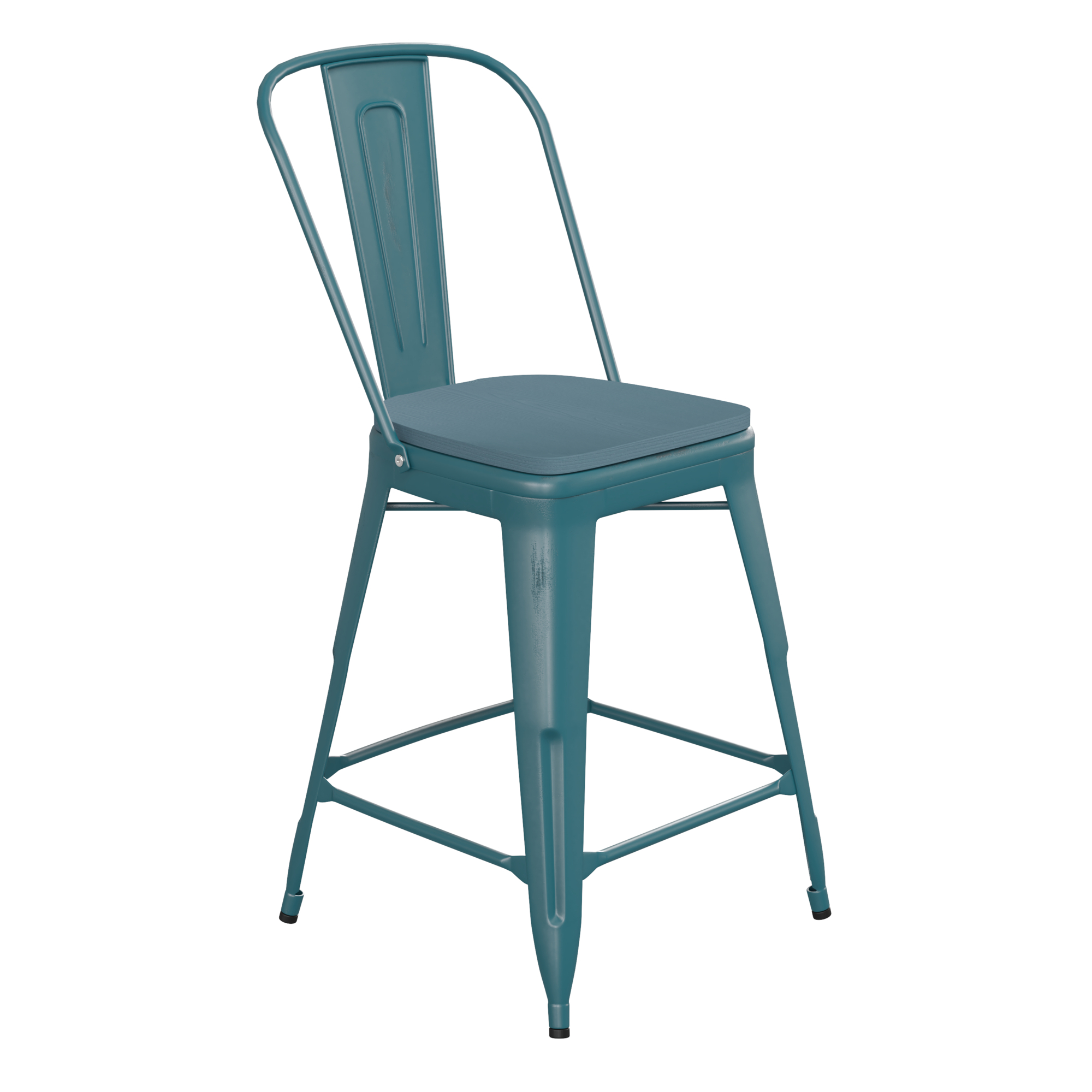 Flash Furniture, Kelly Blue-Teal Metal Stool with Teal Poly Seat, Primary Color Blue, Included (qty.) 1, Model ET353424KBPL1C