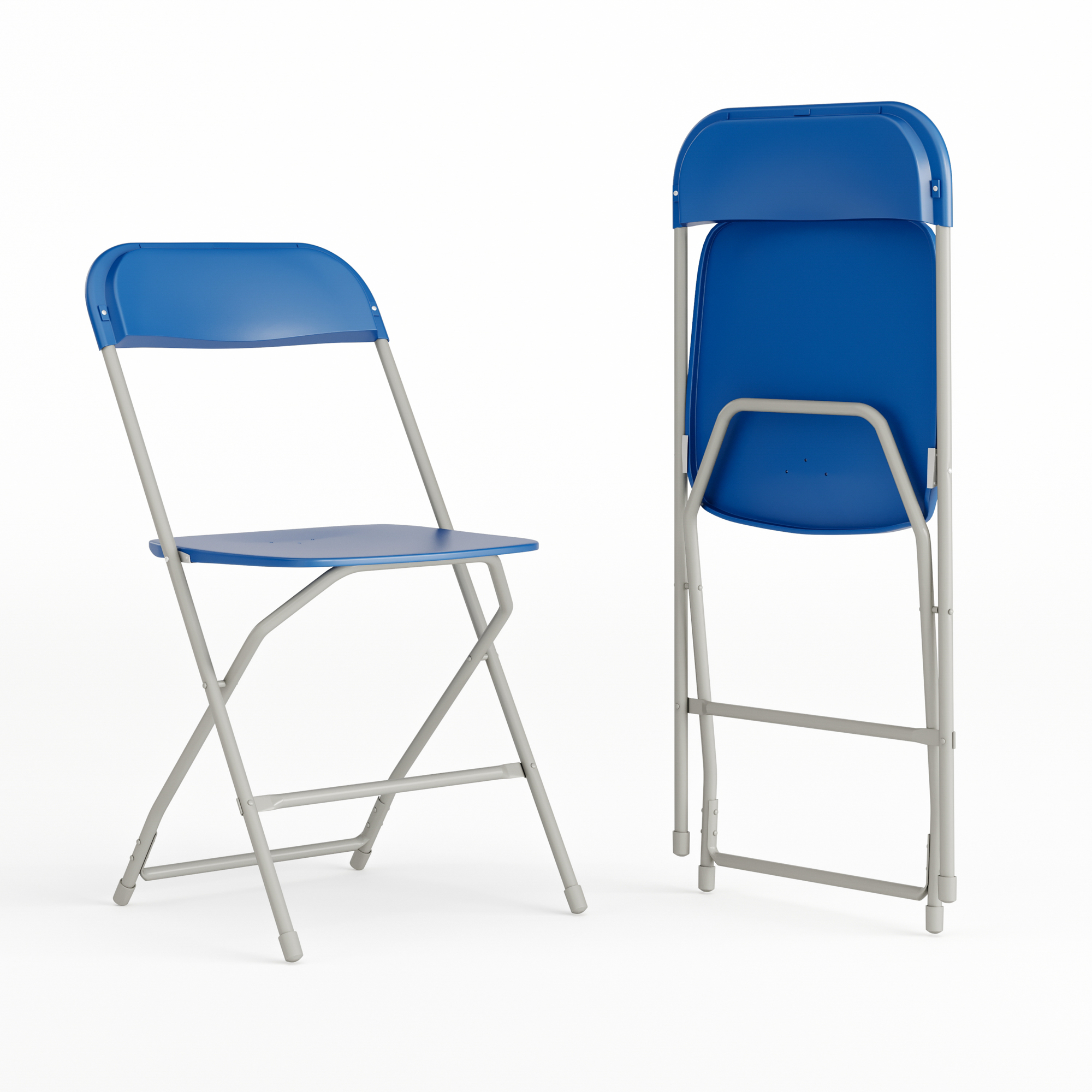 Flash Furniture, Folding Chair - Blue Plastic - 2 Pack, Primary Color Blue, Included (qty.) 2, Model 2LEL3BLUE