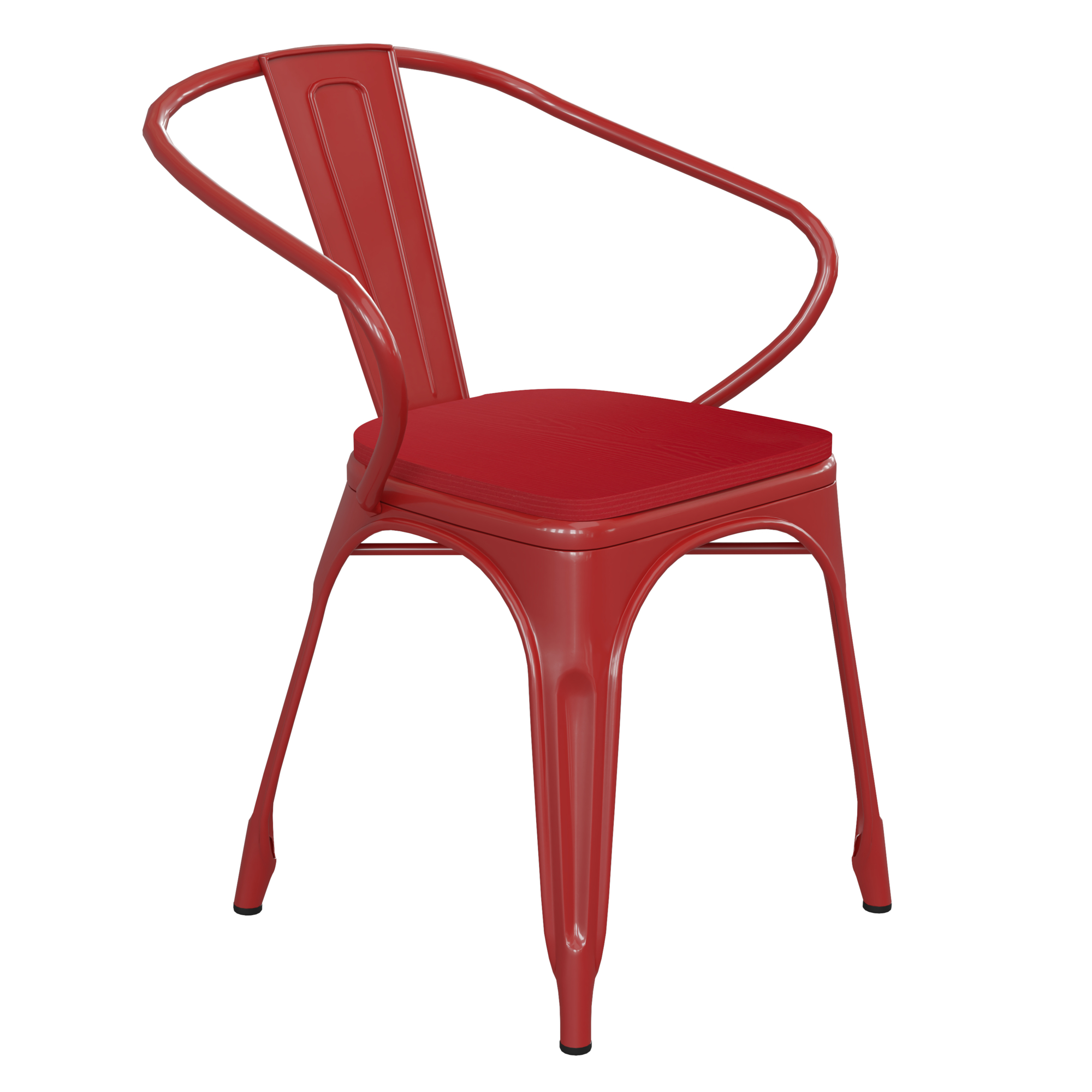 Flash Furniture, Red Metal Stack Chair with Red Poly Resin Seat, Primary Color Red, Included (qty.) 1, Model CH31270REDPL1R