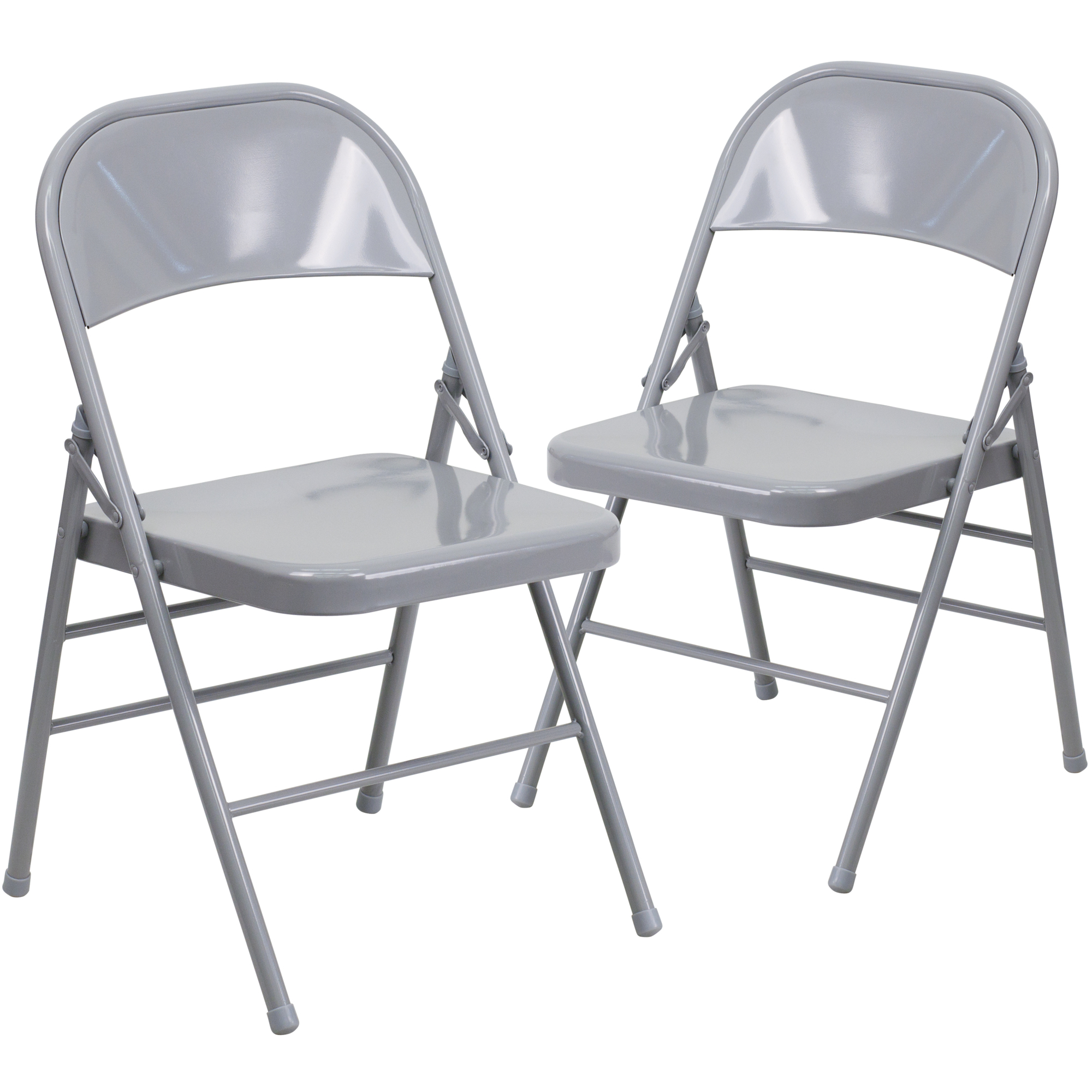 Flash Furniture, Triple Braced Double Hinged Gray Folding Chair, Primary Color Gray, Included (qty.) 2, Model 2HF3MC309ASGY