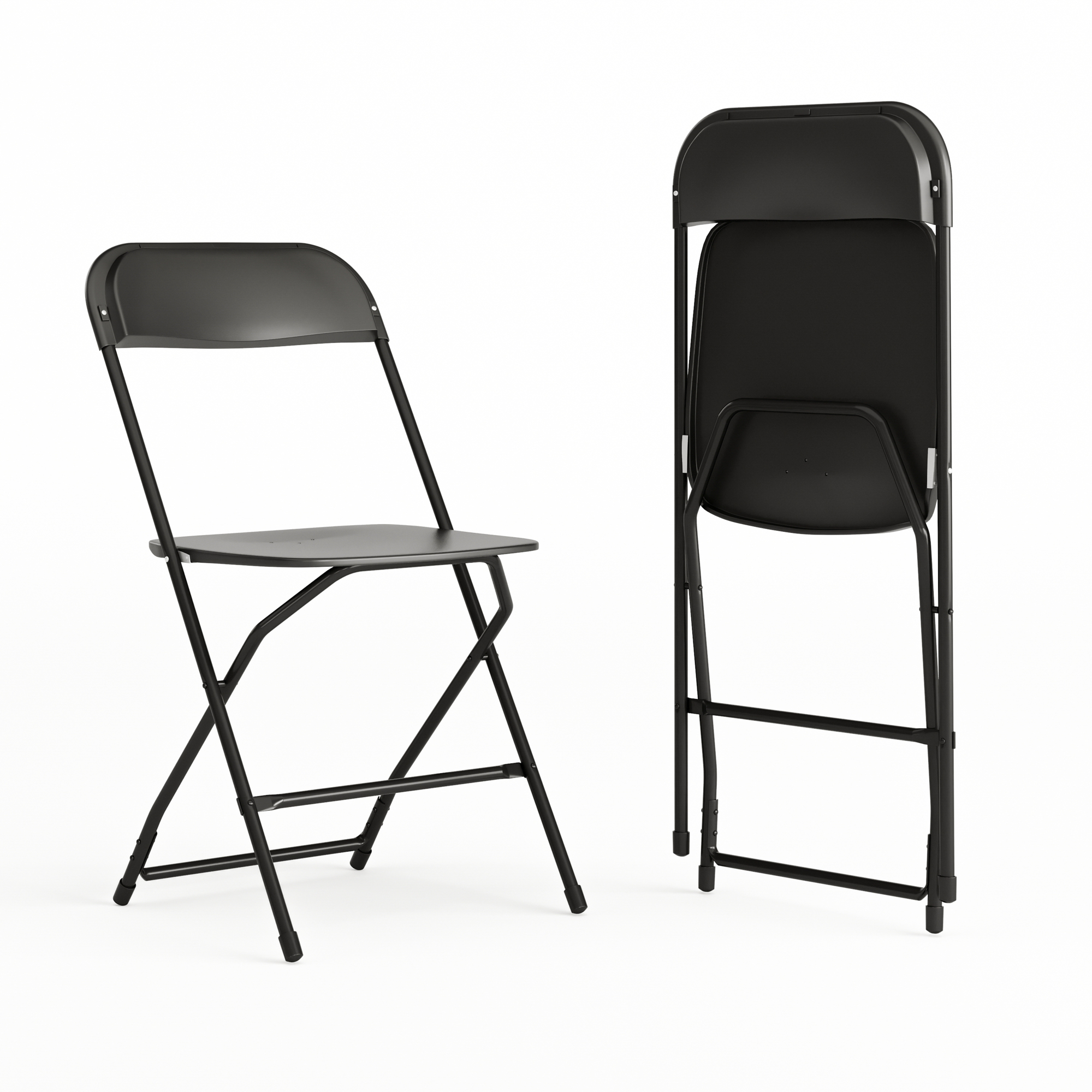 Flash Furniture, Folding Chair - Black Plastic - 2 Pack, Primary Color Black, Included (qty.) 2, Model 2LEL3BLACK