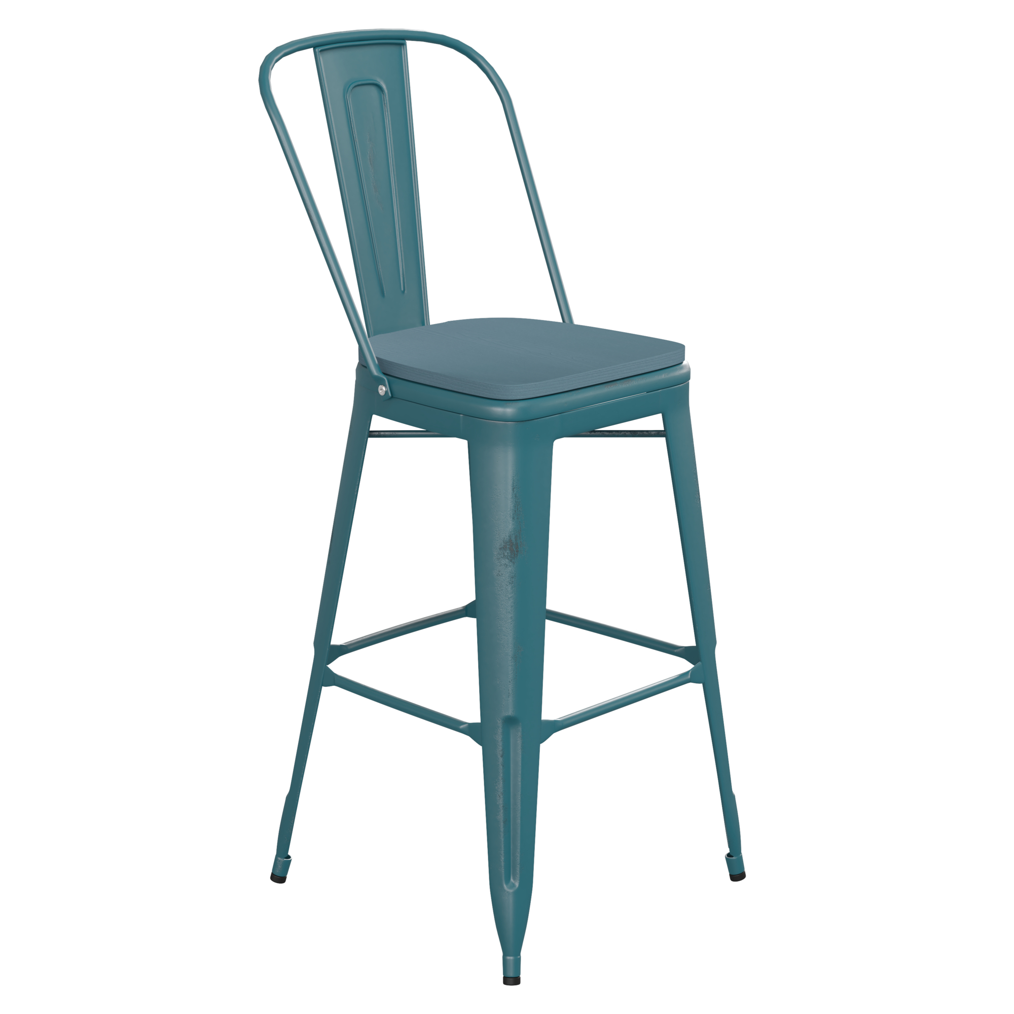 Flash Furniture, Kelly Blue-Teal Metal Stool with Teal Poly Seat, Primary Color Blue, Included (qty.) 1, Model ET353430KBPL1C