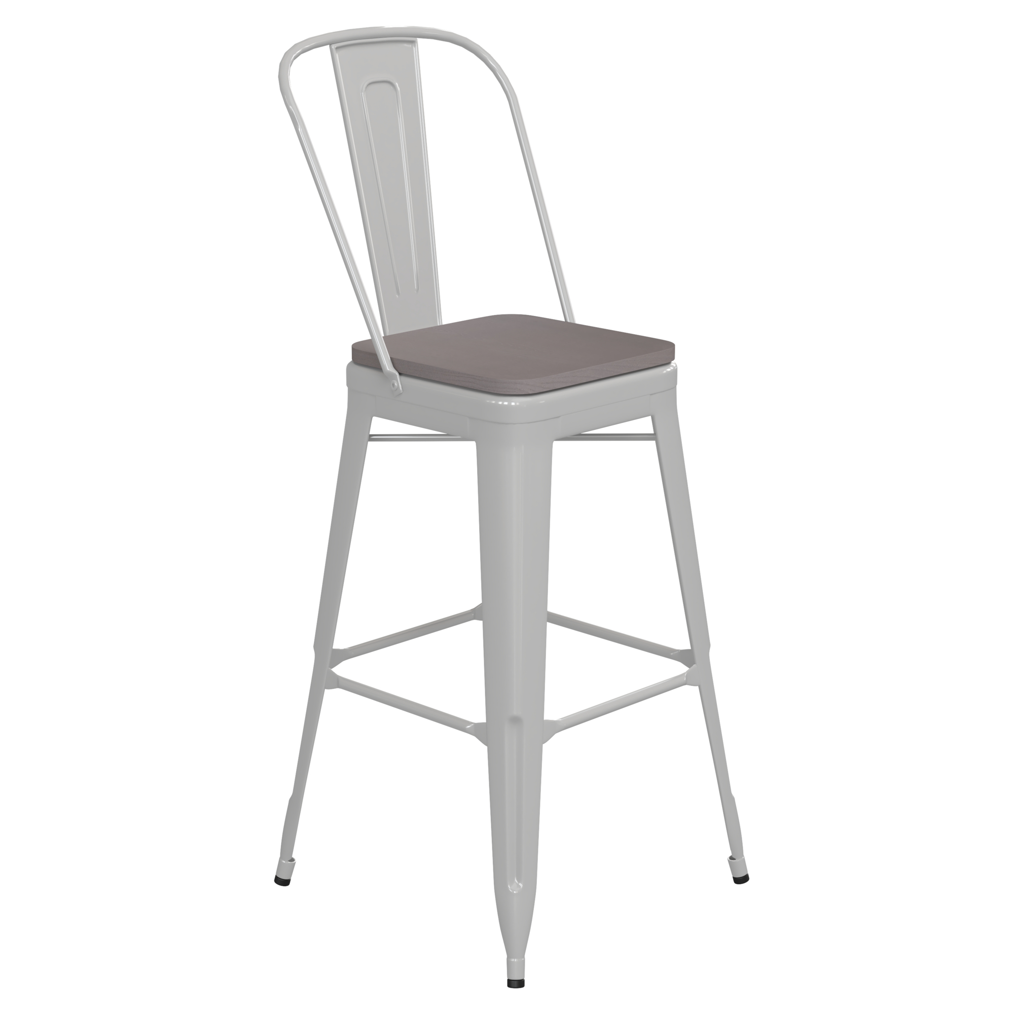 Flash Furniture, 30Inch White Metal Counter Stool-Gray Poly Seat, Primary Color White, Included (qty.) 1, Model CH3132030GBWP2G