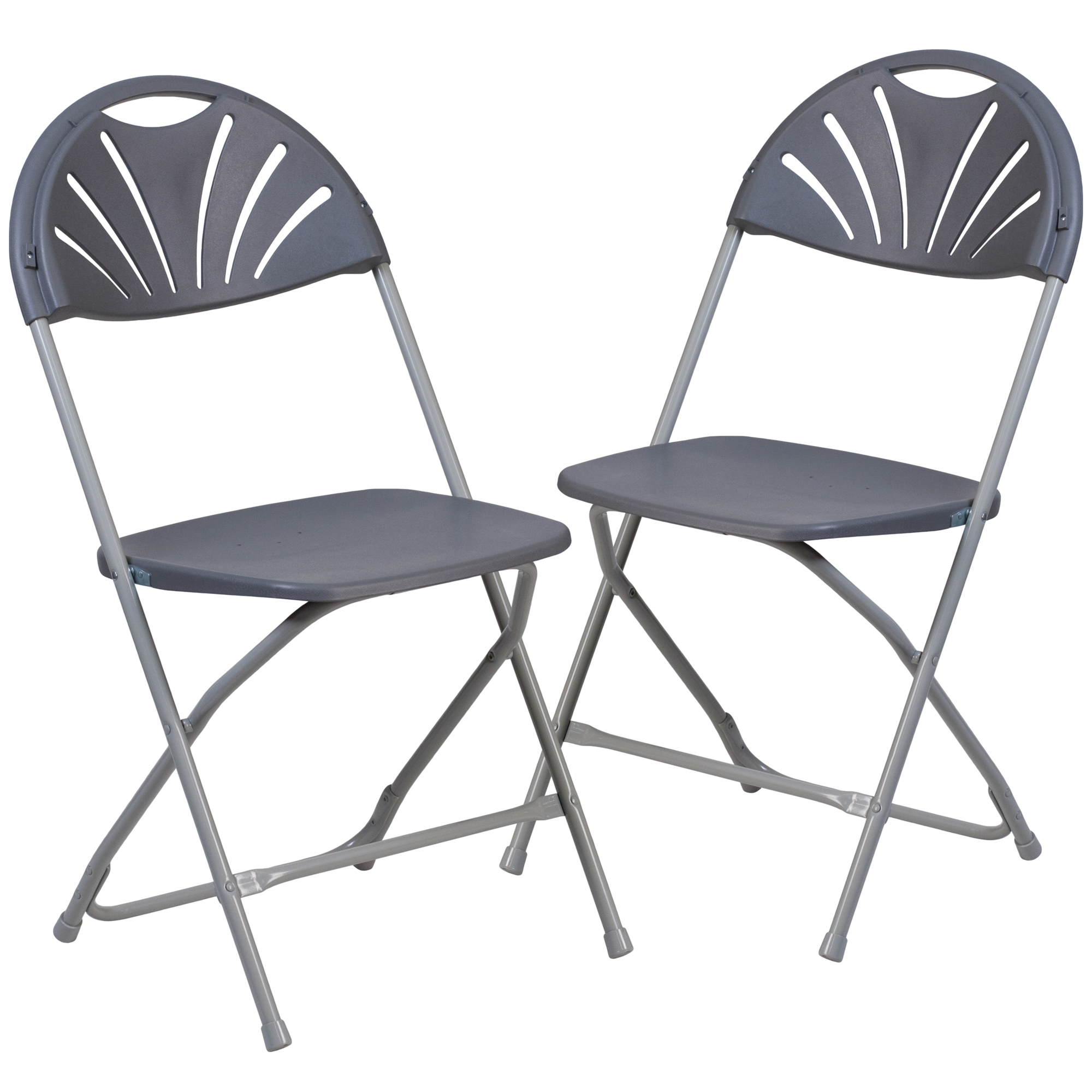 Flash Furniture, 2Pack 650 lb. Rated Charcoal Plastic Folding Chair, Primary Color Gray, Included (qty.) 2, Model 2LEL4CH