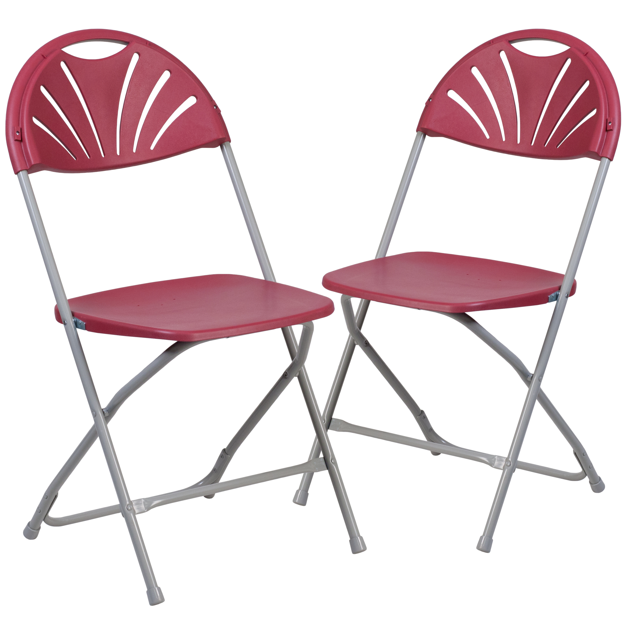 Flash Furniture, 2Pack 650 lb. Rated Burgundy Plastic Folding Chair, Primary Color Burgundy, Included (qty.) 2, Model 2LEL4BUR