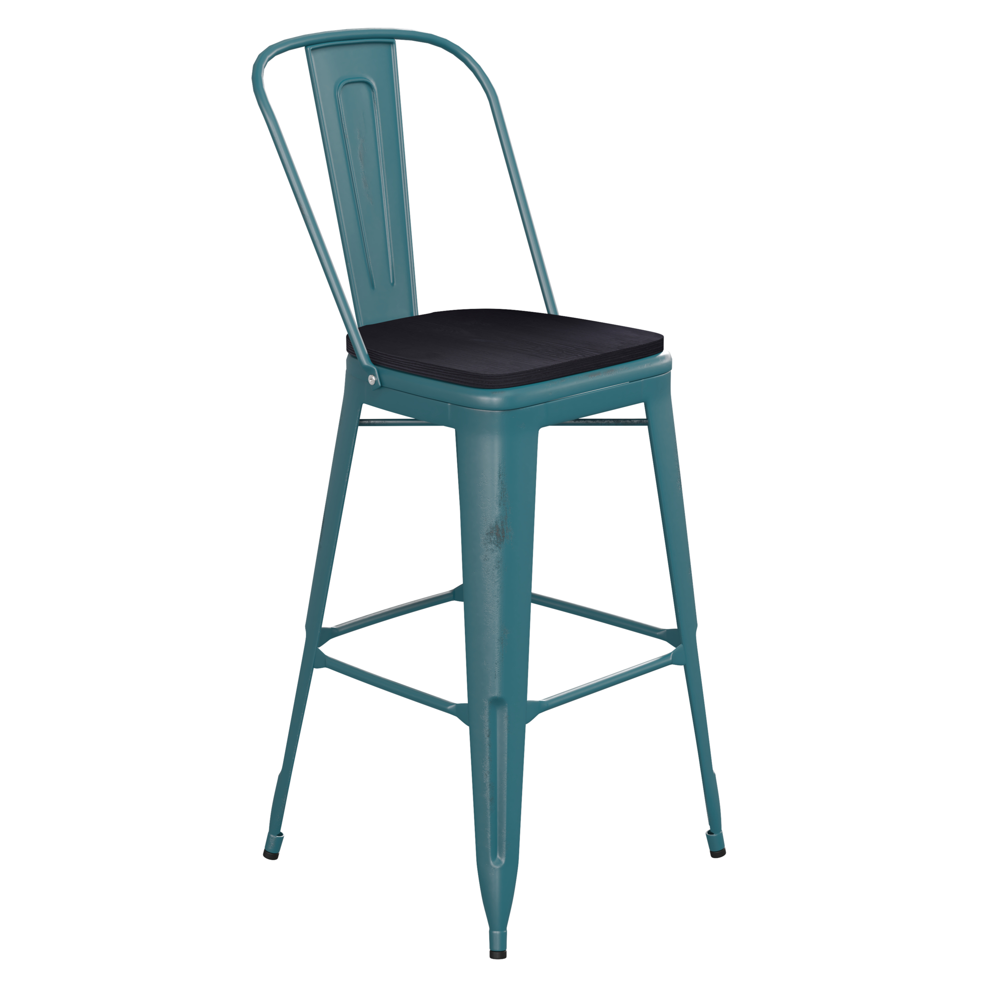 Flash Furniture, Kelly Blue-Teal Metal Stool with Black Poly Seat, Primary Color Blue, Included (qty.) 1, Model ET353430KBPL1B