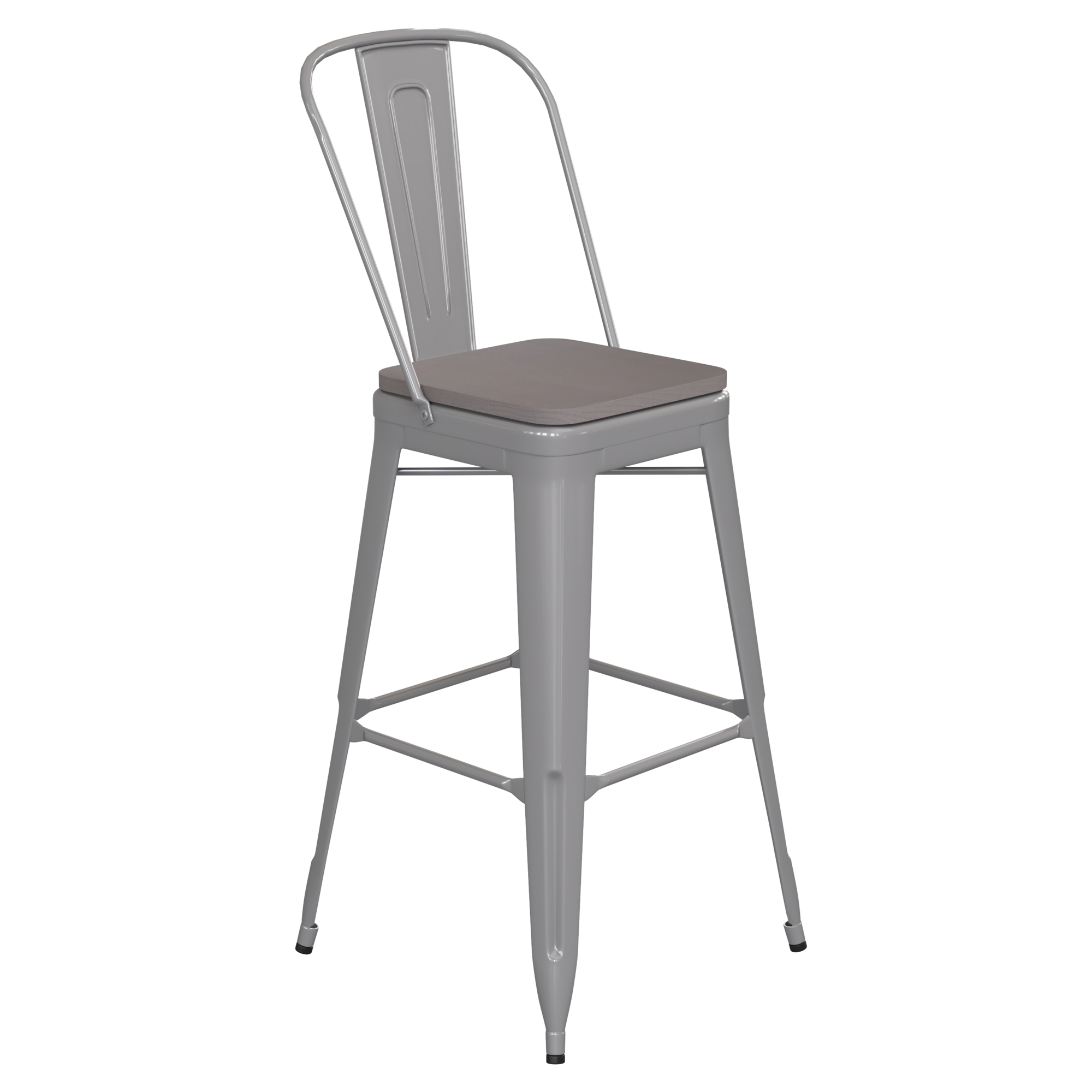 Flash Furniture, 30Inch Silver Metal Counter Stool-Gray Poly Seat, Primary Color Gray, Included (qty.) 1, Model CH3132030GSLP2G