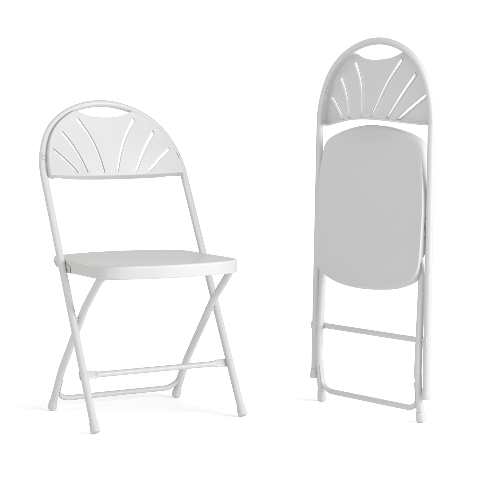 Flash Furniture, 2Pack 650 lb. Capacity White Plastic Folding Chair, Primary Color White, Included (qty.) 2, Model 2LEL4WHITE