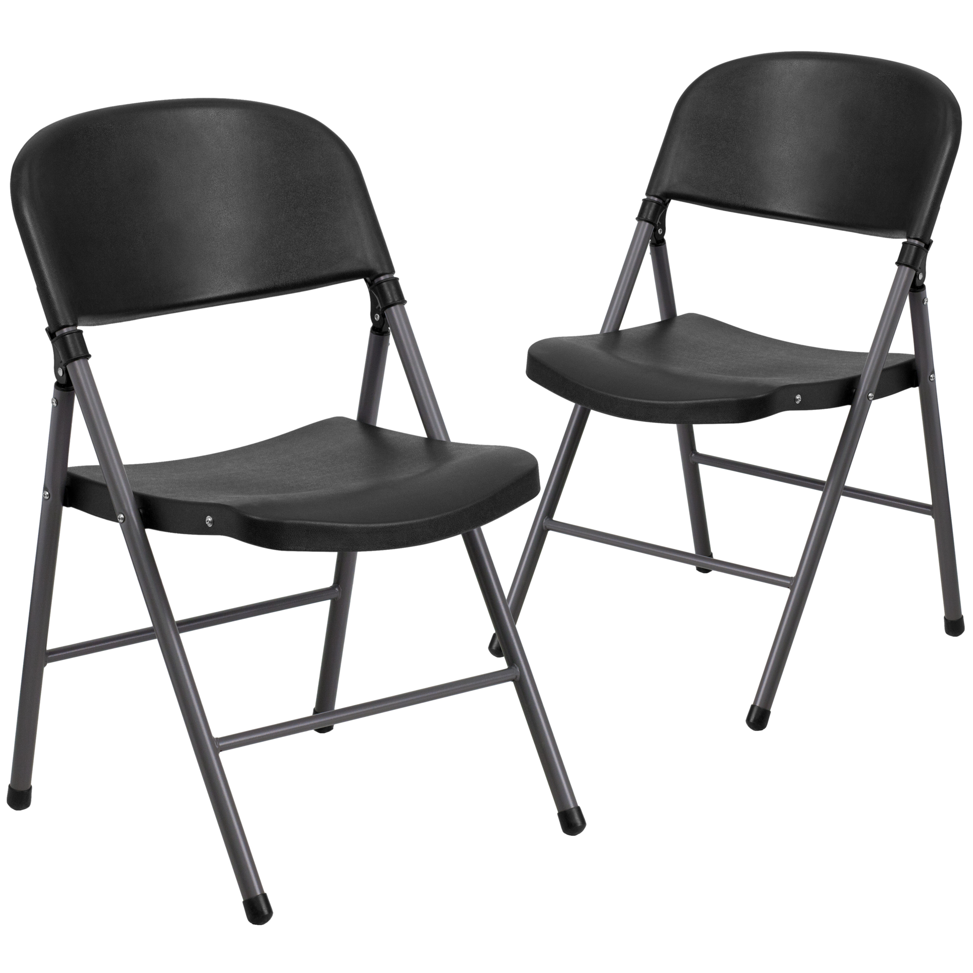 Flash Furniture, 2Pack 330 lb. Capacity Black Plastic Folding Chair, Primary Color Black, Included (qty.) 2, Model 2DADYCD50