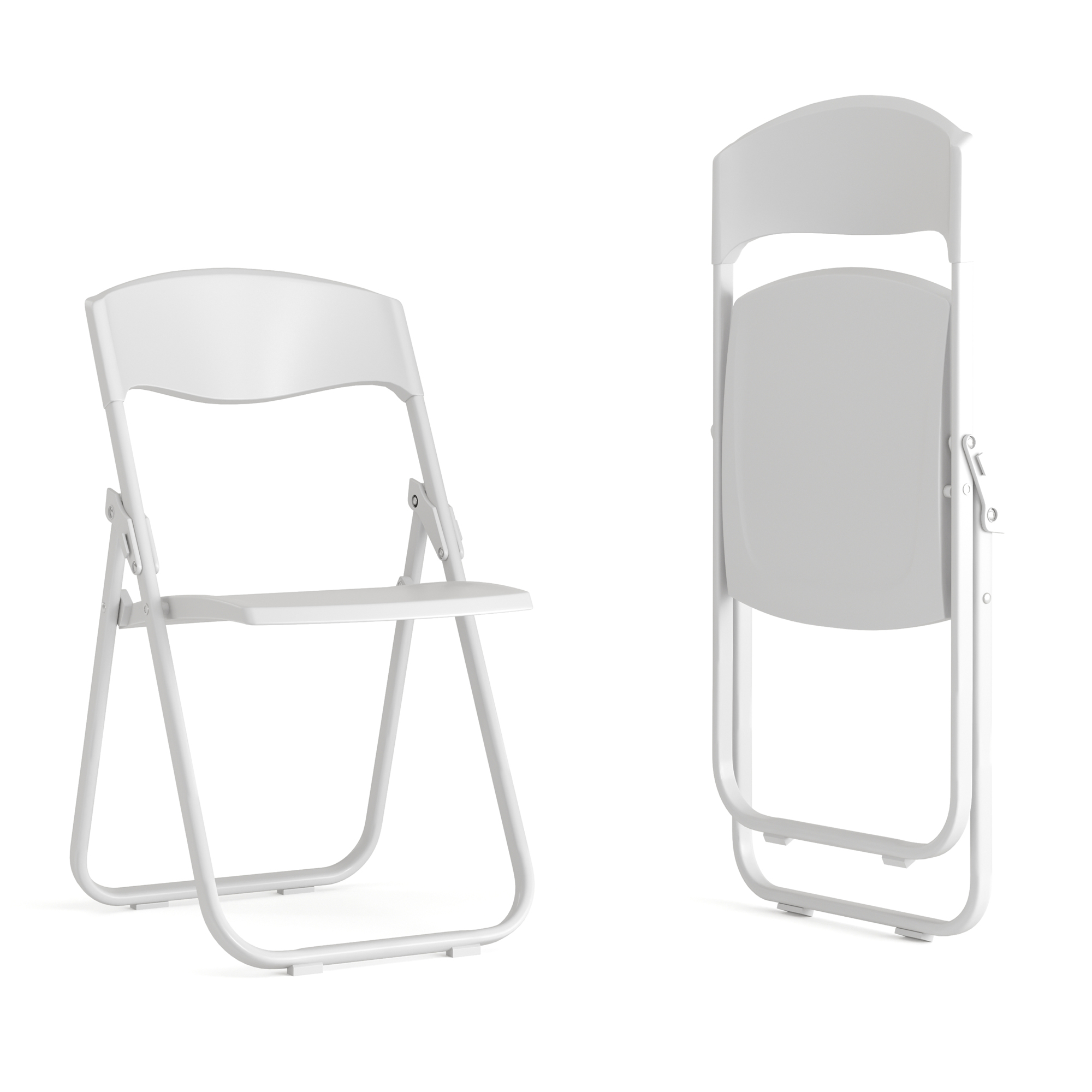 Flash Furniture, 2Pack 500 lb. Rated Heavy Duty White Folding Chair, Primary Color White, Included (qty.) 2, Model 2RUTIWHITE