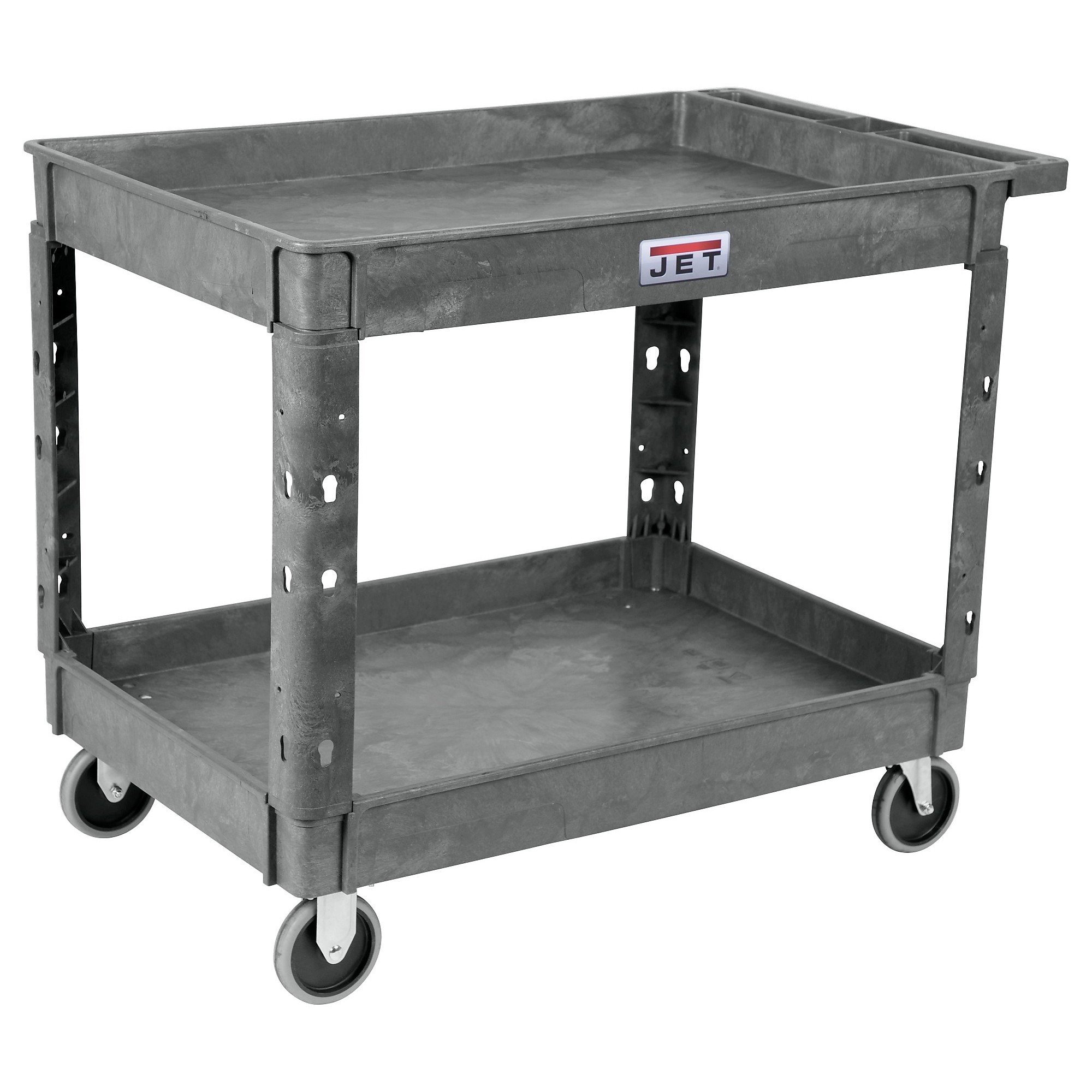 JET, Resin Utility Cart, Total Capacity 1500 lb, Shelves (qty.) 2 Material Resin, Model 141014