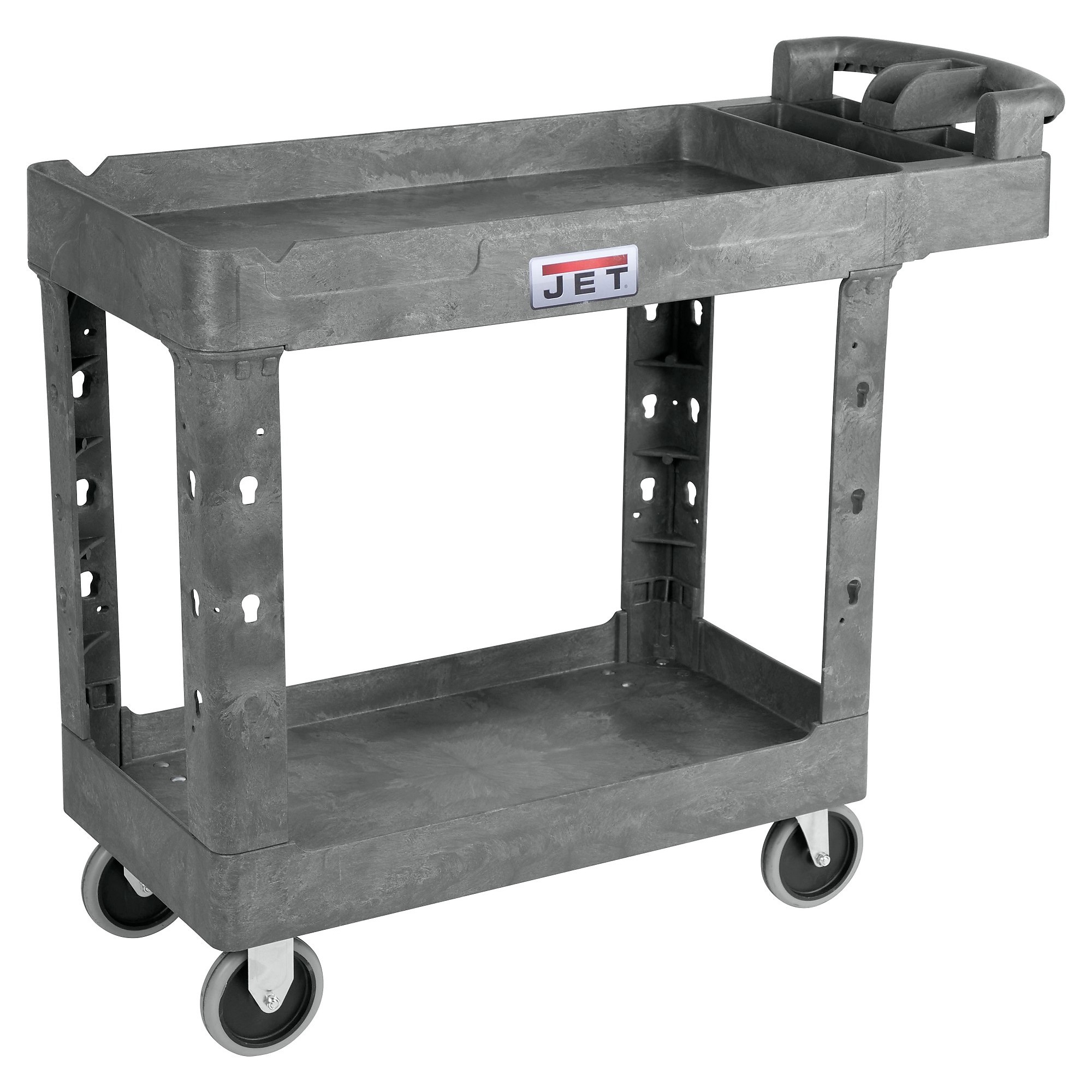 JET, Resin Utility Cart, Total Capacity 1500 lb, Shelves (qty.) 2 Material Resin, Model 141012