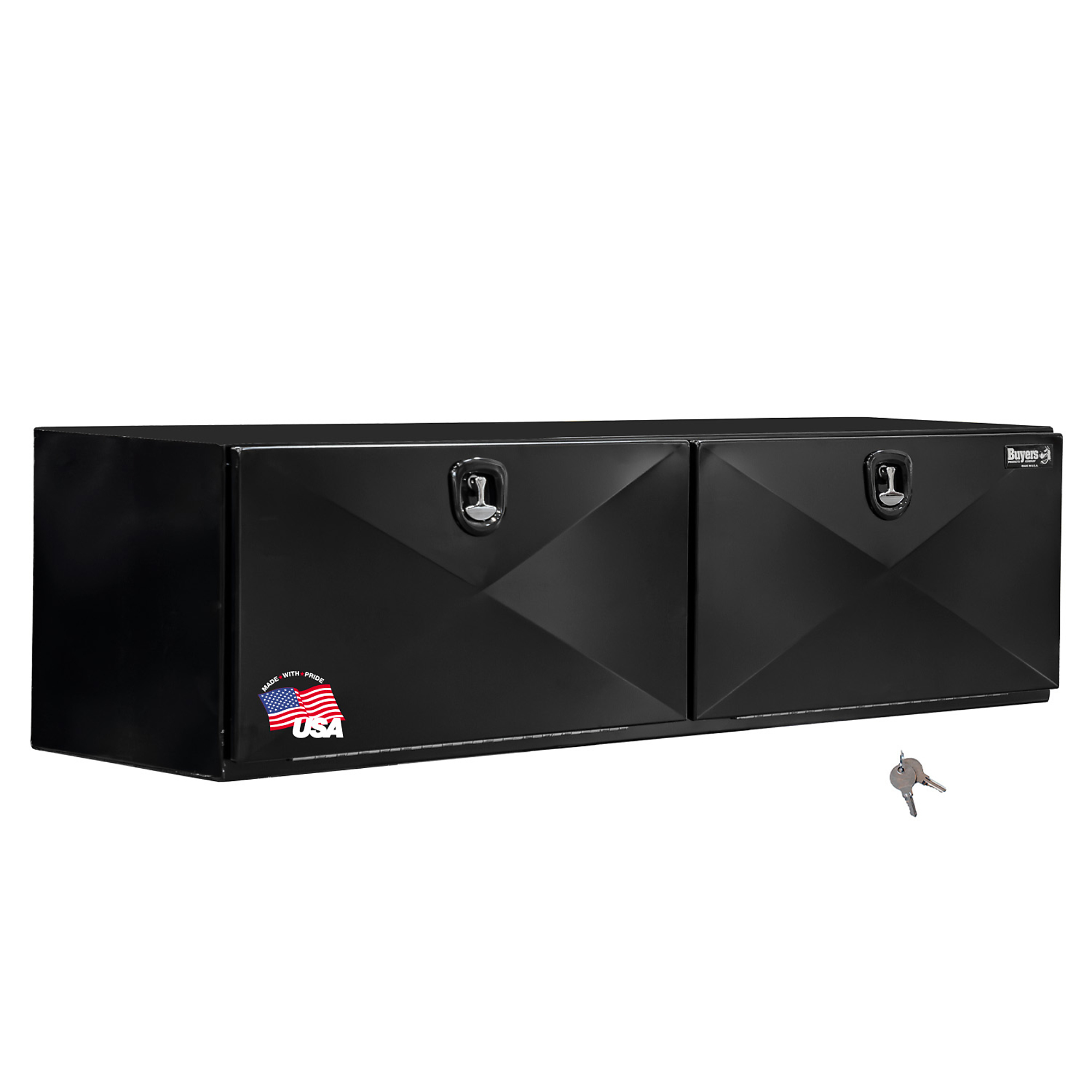 Buyers Products, 24x24x90Inch Pro Series Black Steel Truck Box, Width 24 in, Material Carbon Steel, Color Finish Gloss Black, Model 1754814