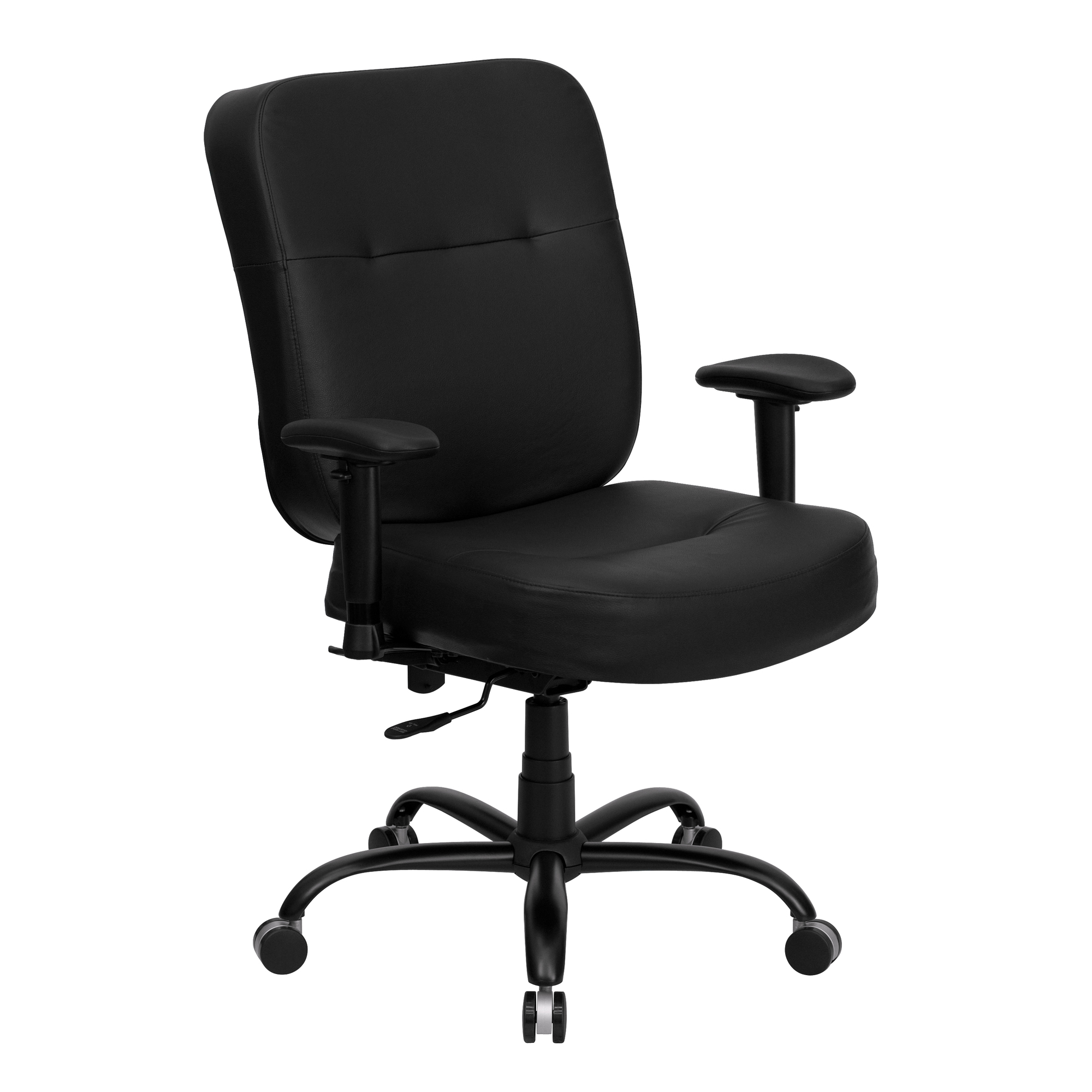 400 lb. Rated High Back Black LeatherSoft Chair, Primary Color Black, Included (qty.) 1, Model - Flash Furniture WL735SYGBKLEAA