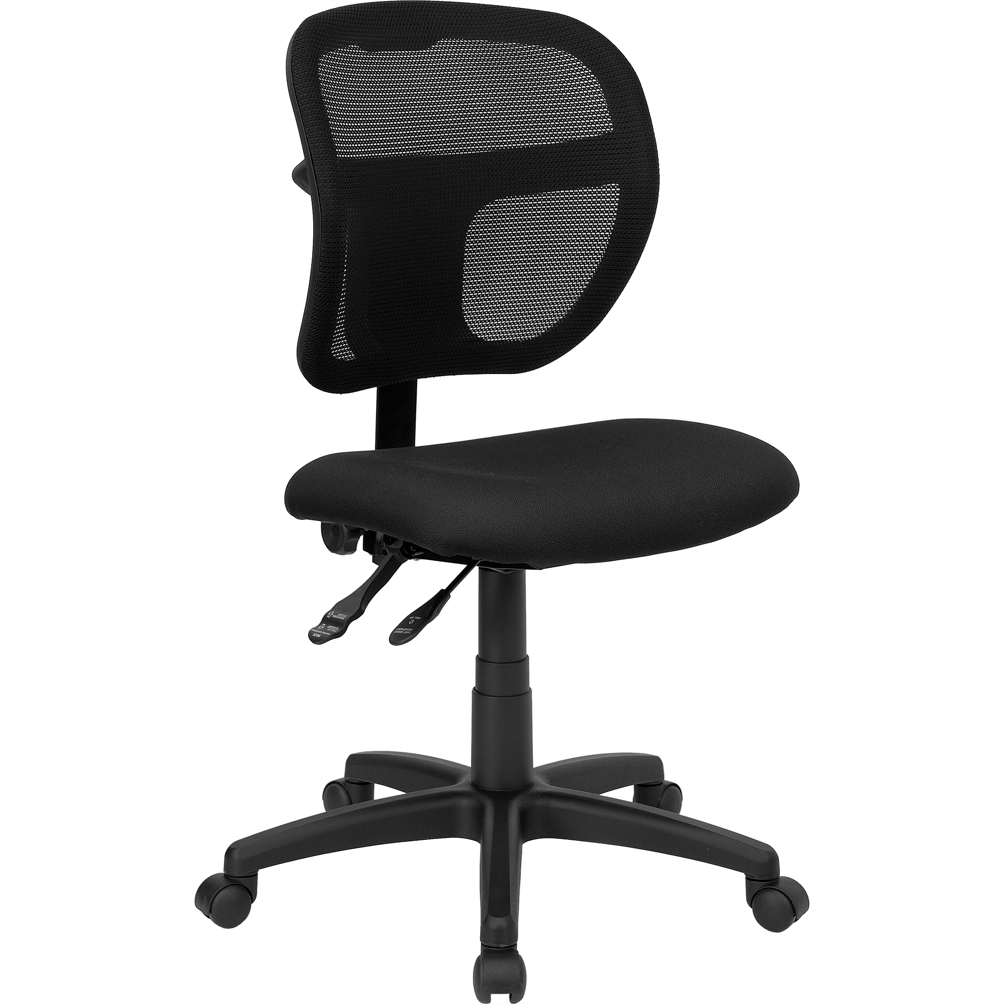 Flash Furniture, Mid-Back Black Mesh Swivel Task Office Chair, Primary Color Black, Included (qty.) 1, Model WLA7671SYGBK