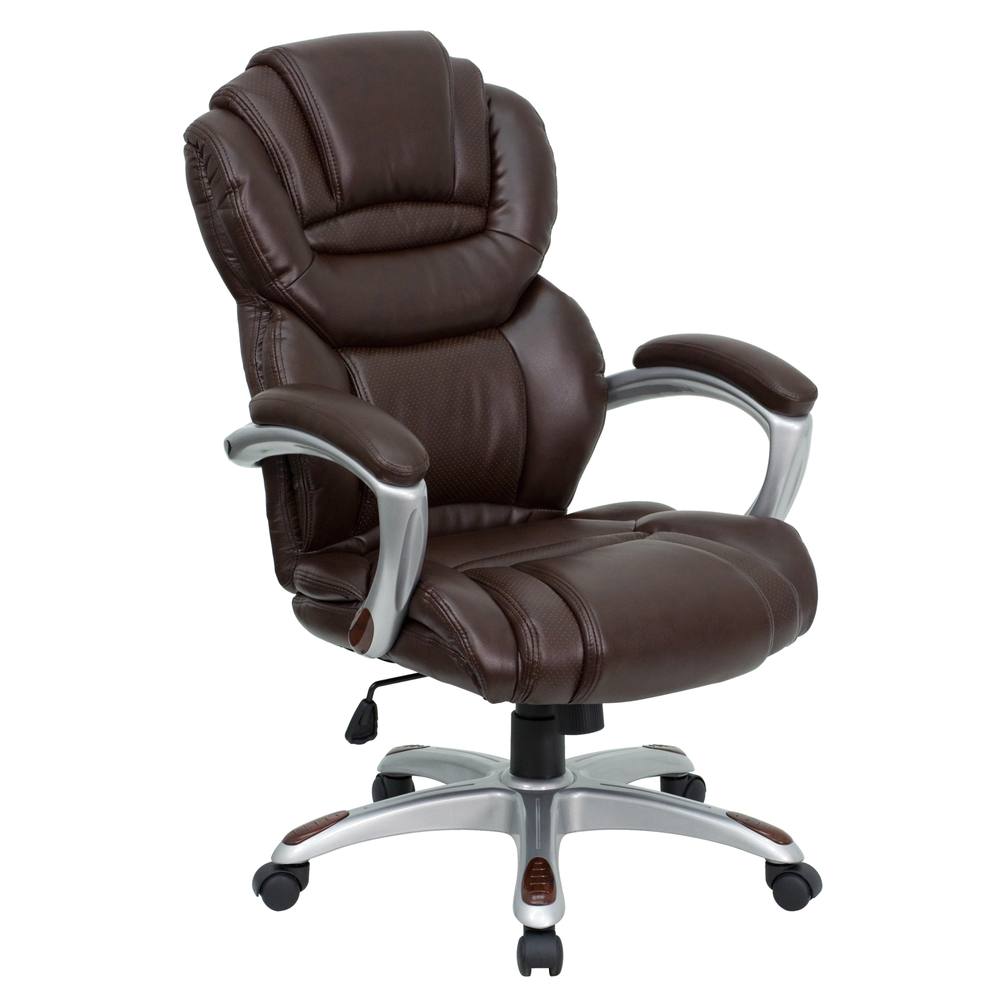 Flash Furniture, High Back Brown LeatherSoft Swivel Office Chair, Primary Color Brown, Included (qty.) 1, Model GO901BN