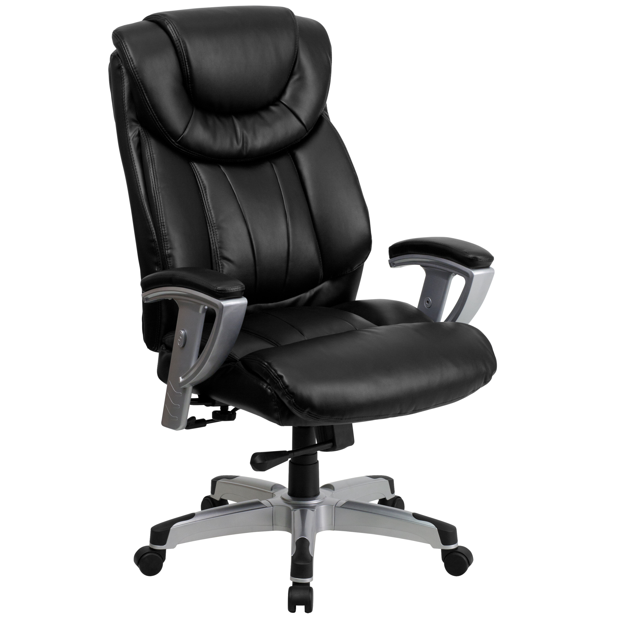 Flash Furniture, 400 lb. Rated High Back Black LeatherSoft Chair, Primary Color Black, Included (qty.) 1, Model GO1534BKLEA