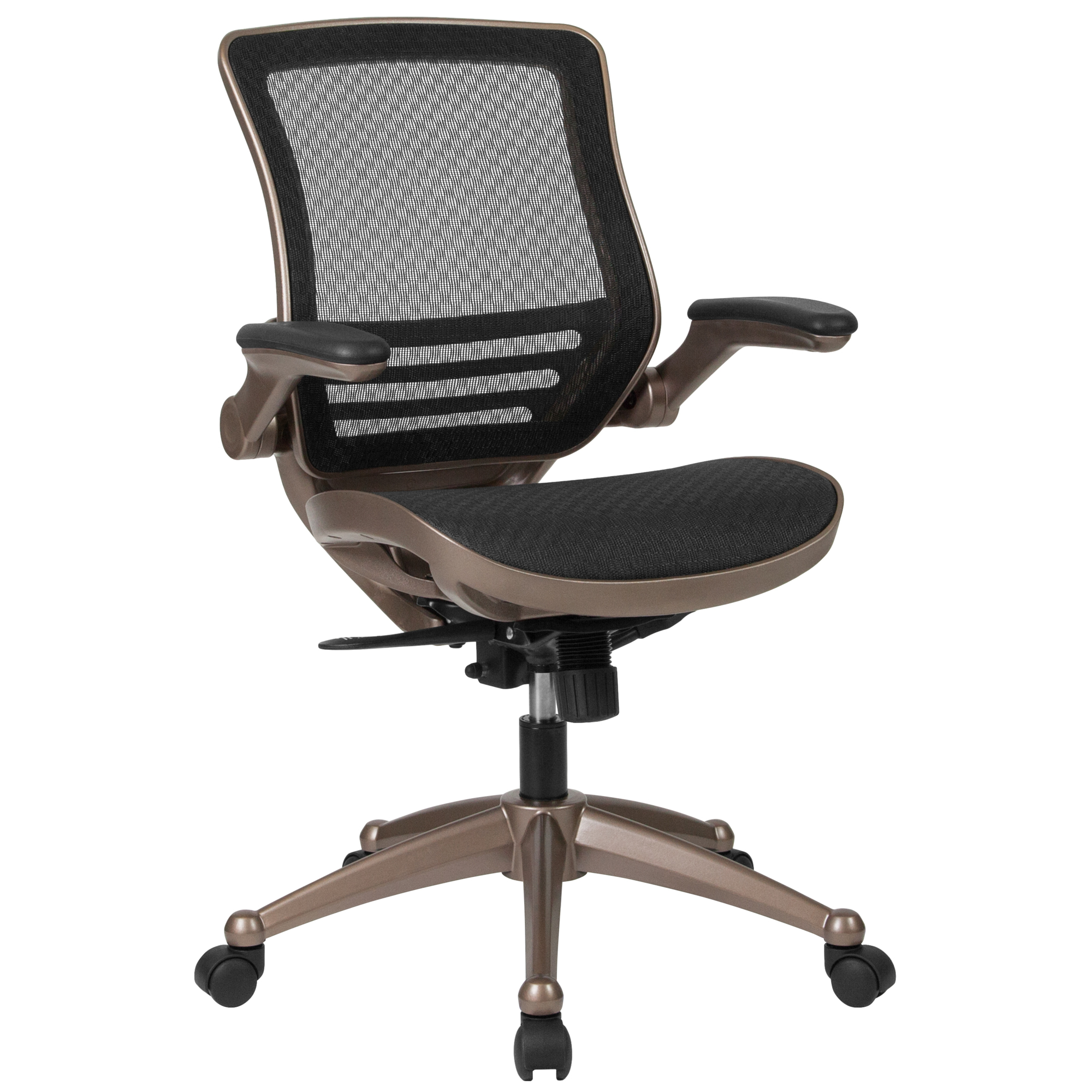 Flash Furniture, Black Mid-Back Mesh Office Chair with Flip-Up Arms, Primary Color Black, Included (qty.) 1, Model BL8801X