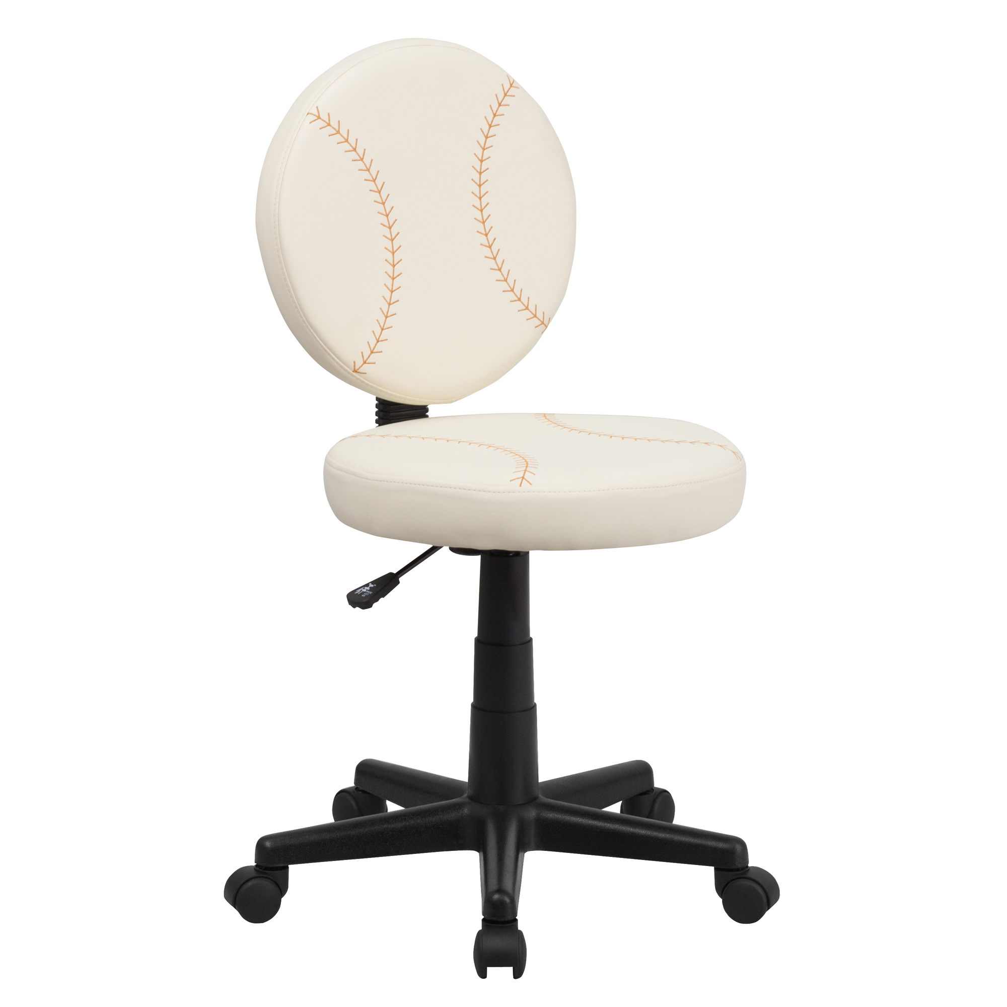 Flash Furniture, Baseball Vinyl Upholstered Swivel Task Chair, Primary Color Off White, Included (qty.) 1, Model BT6178BASE -  BT-6179-BASE-GG
