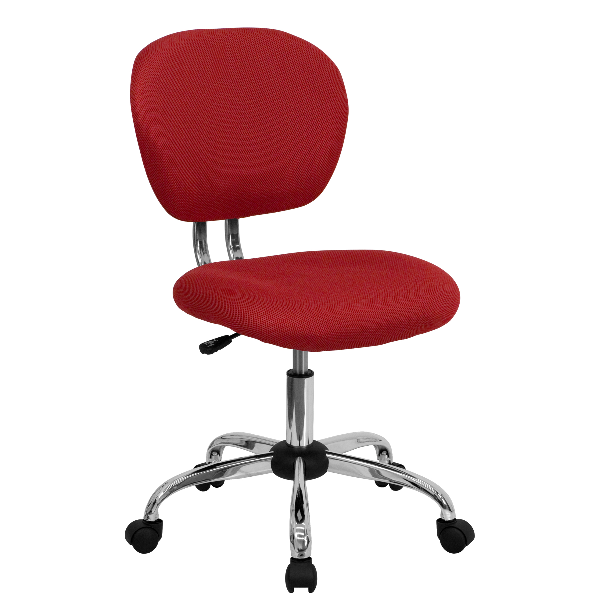 Flash Furniture, Mid-Back Red Mesh Padded Swivel Office Chair, Primary Color Red, Included (qty.) 1, Model H2376FRED