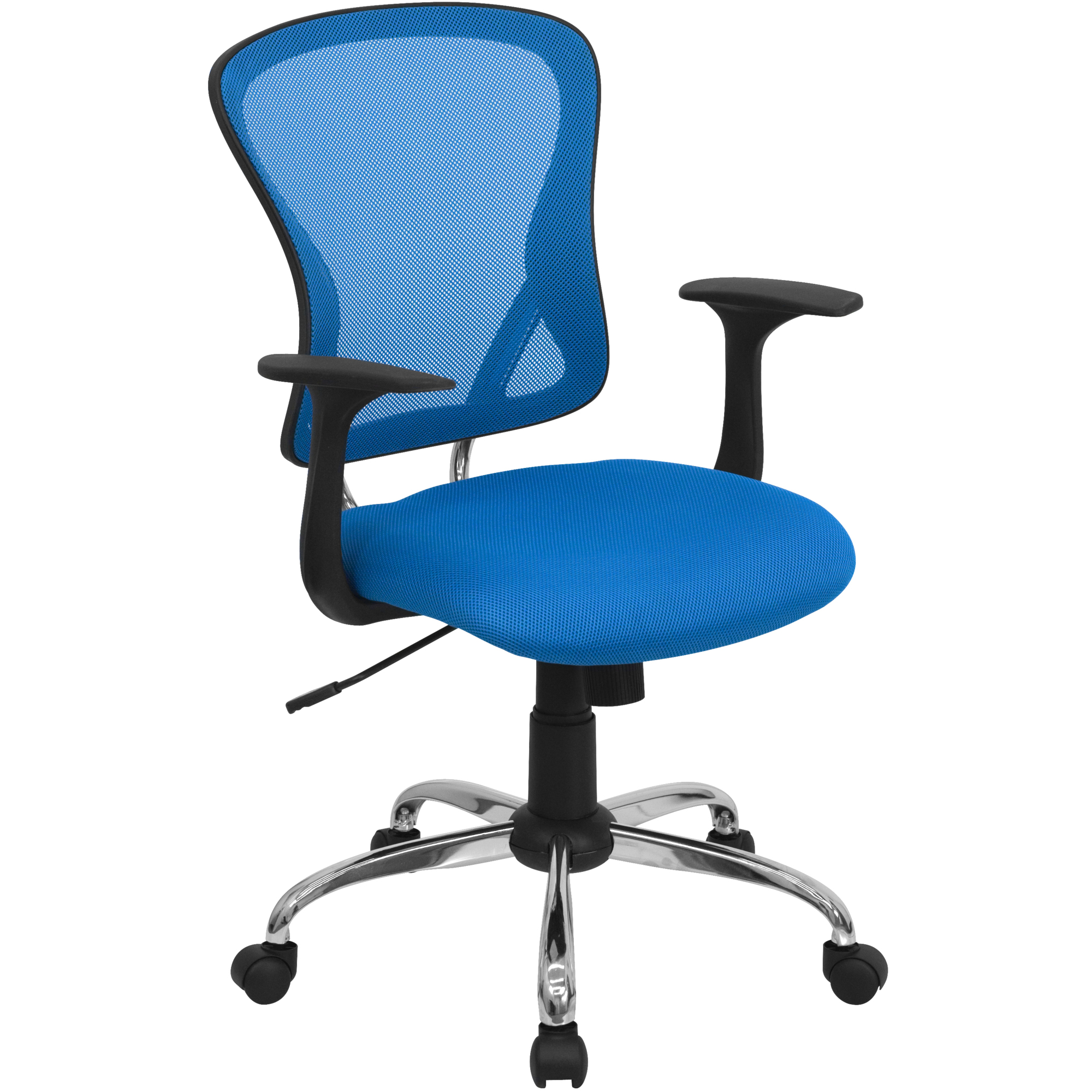 Flash Furniture, Mid-Back Blue Mesh Swivel Task Office Chair, Primary Color Blue, Included (qty.) 1, Model H8369FBL