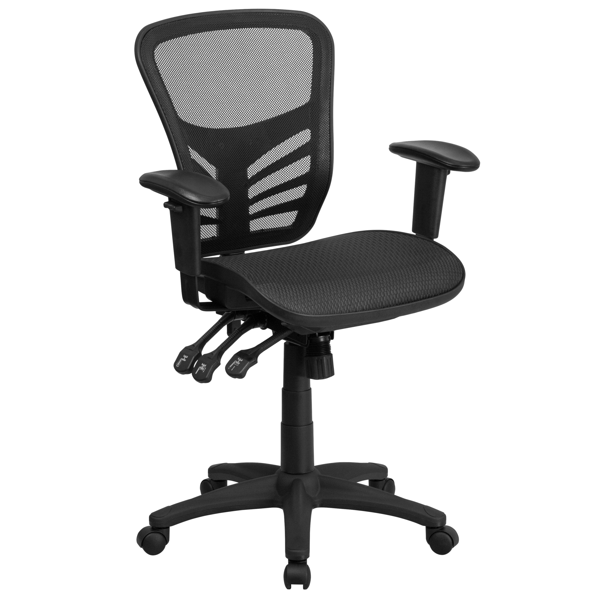 Flash Furniture, Mid-Back Black Mesh Multifunction Office Chair, Primary Color Black, Included (qty.) 1, Model HL0001T