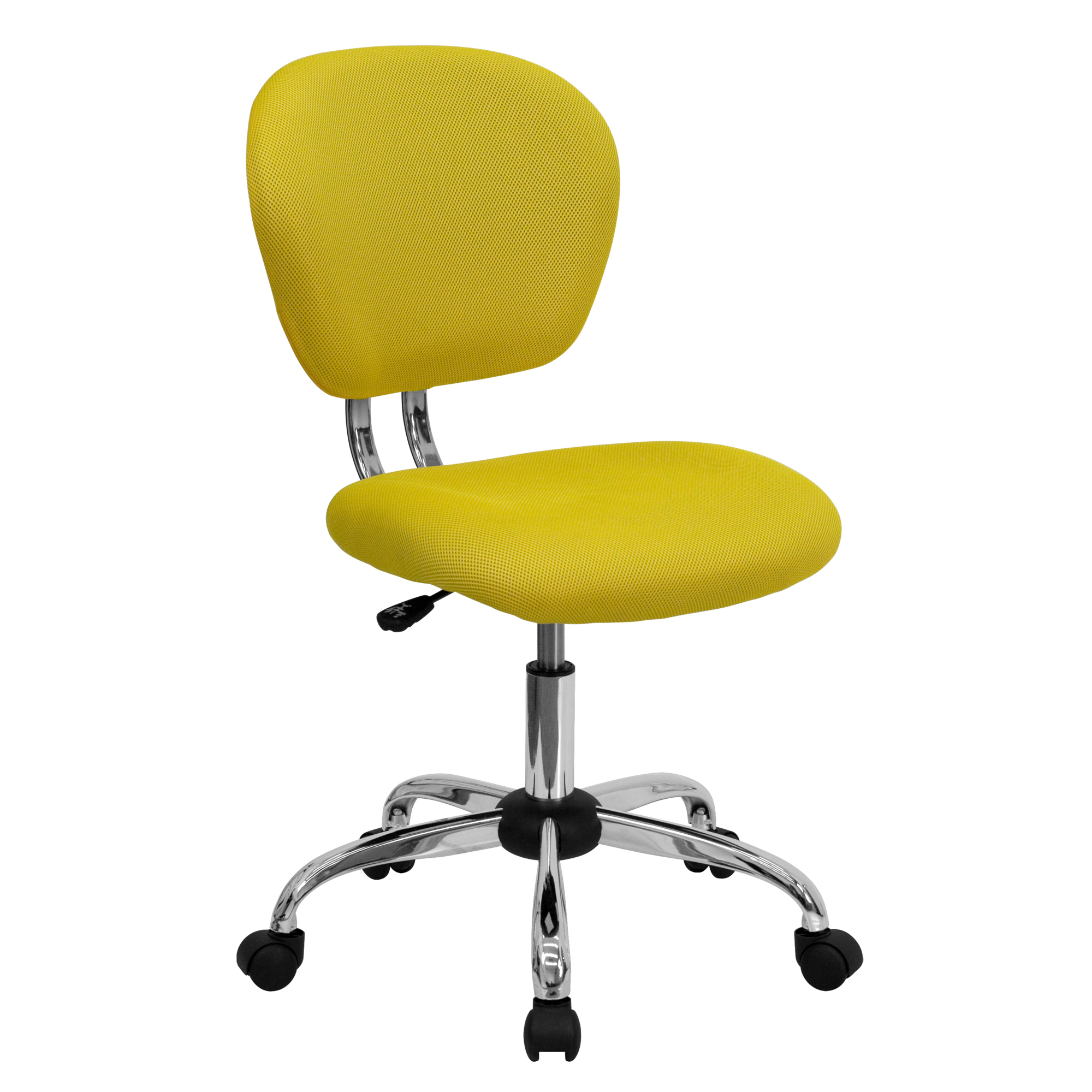 Flash Furniture, Mid-Back Yellow Mesh Padded Swivel Office Chair, Primary Color Yellow, Included (qty.) 1, Model H2376FYEL