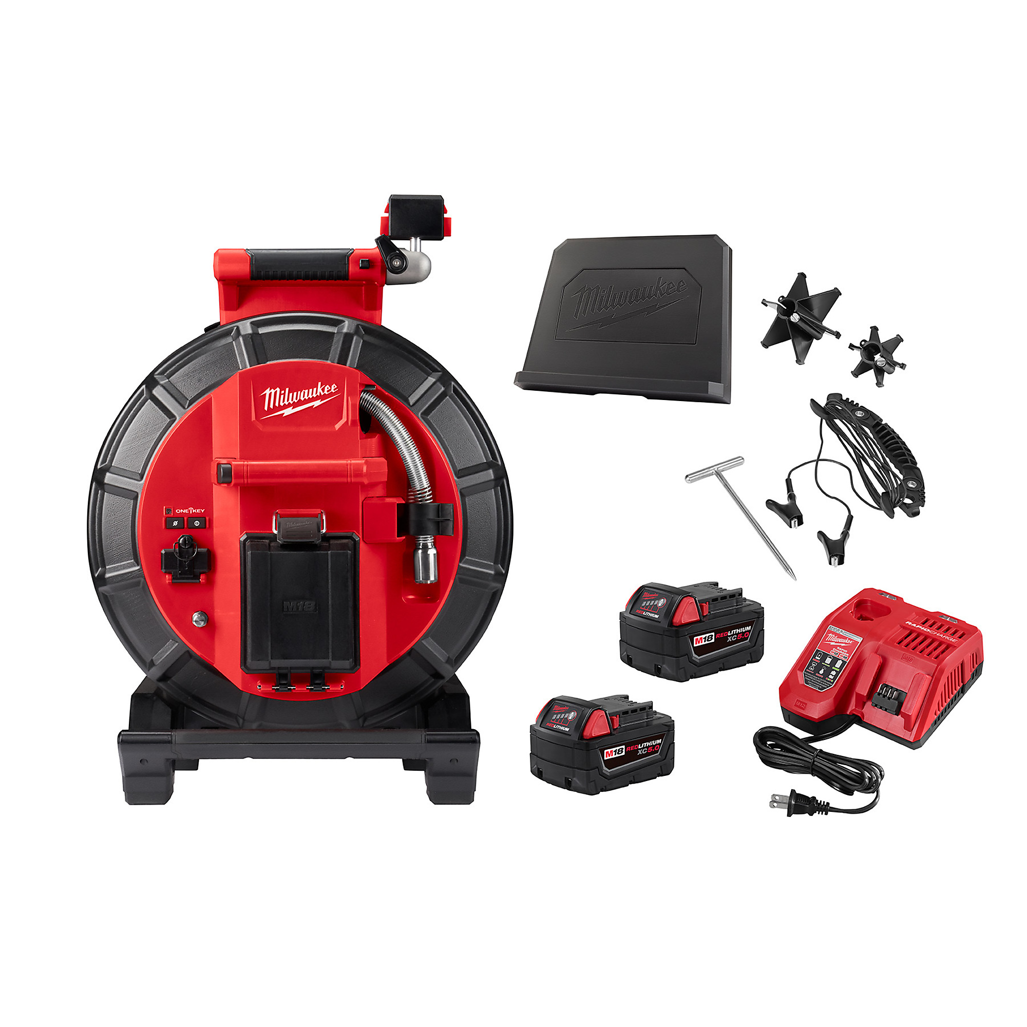 Milwaukee M18 , M18 120â Mid-Stiff Pipeline Inspection System, Max. Pipe Diameter 6 in, Model 2973-22