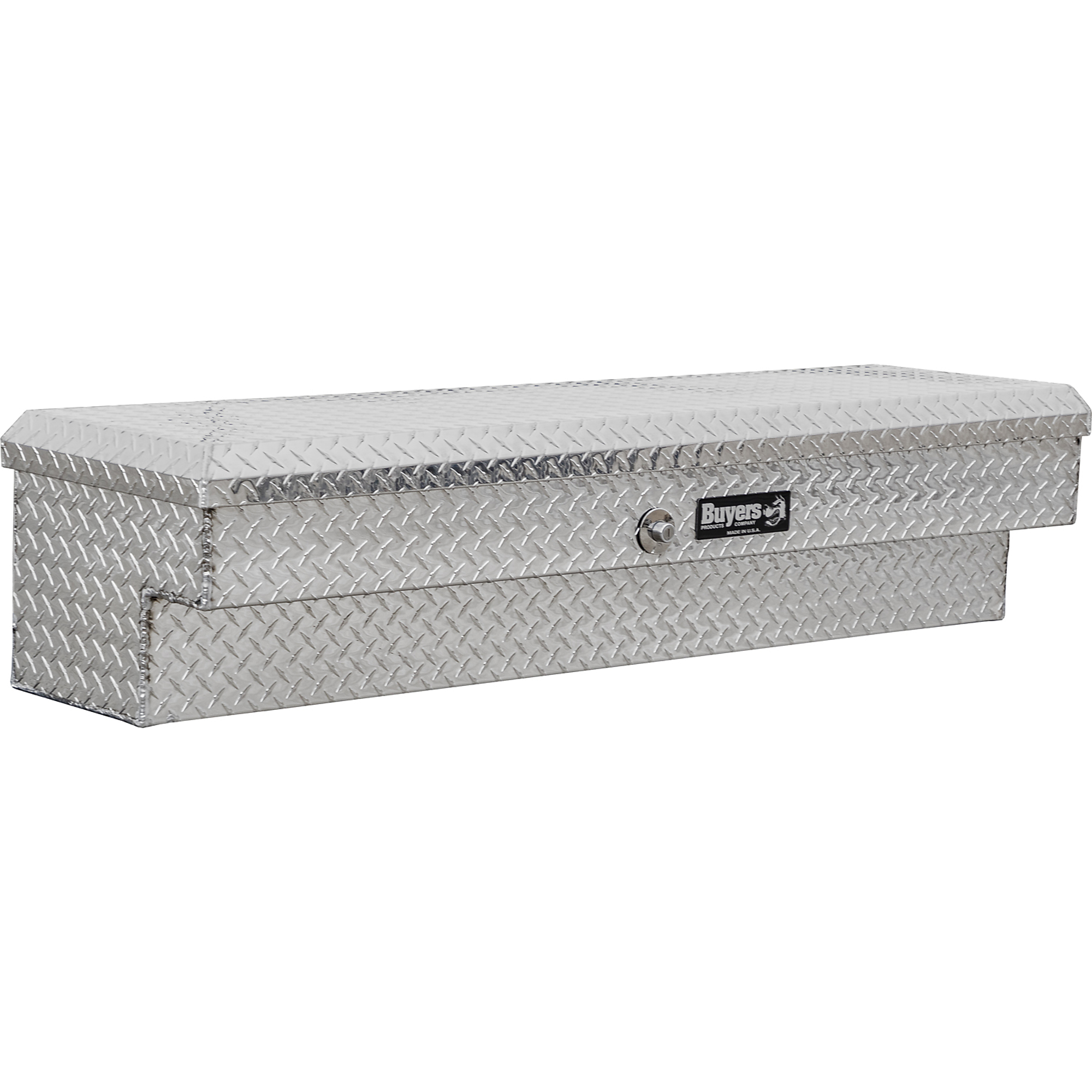 Buyers Products, 13X16X87 Diamond Tread Aluminum Lo-Sider Truck Box, Width 16 in, Material Aluminum, Color Finish Diamond Plate Silver, Model 1713035