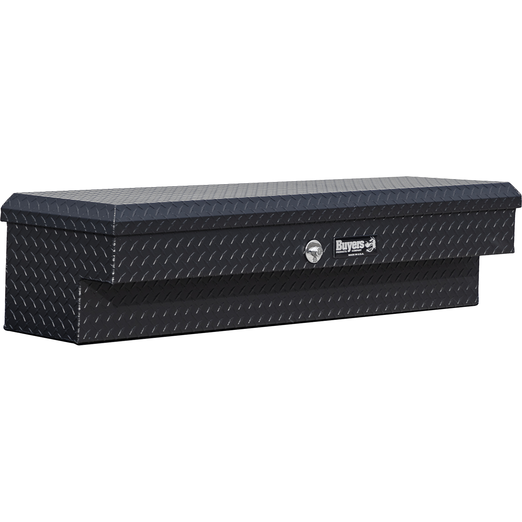 Buyers Products, 13X16X47 Diamond Tread Aluminum Lo-Sider Truck Box, Width 16 in, Material Aluminum, Color Finish Textured Matte Black, Model 1733015