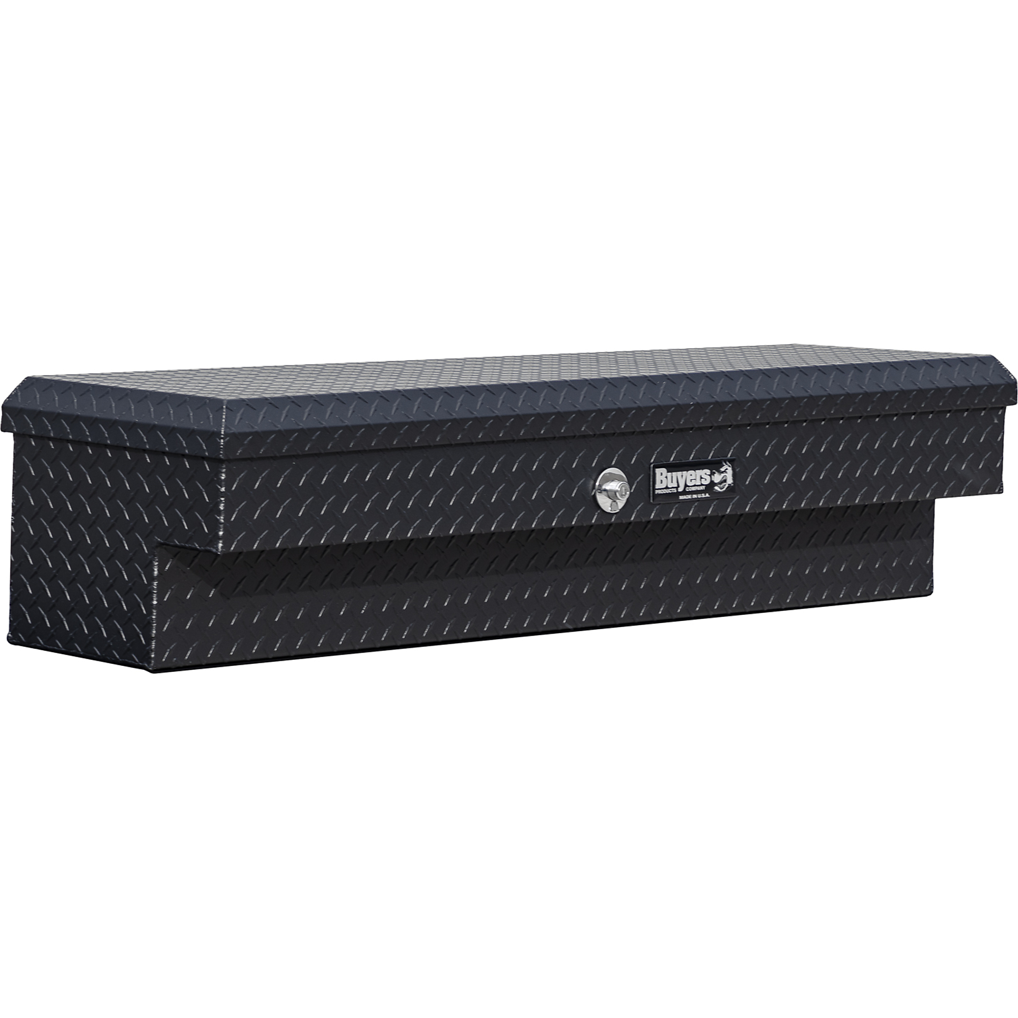 Buyers Products, Matte Black Diamond Tread Lo-Sider Truck Box, Width 87 in, Material Aluminum, Color Finish Diamond Plate Matte Black, Model 1733035