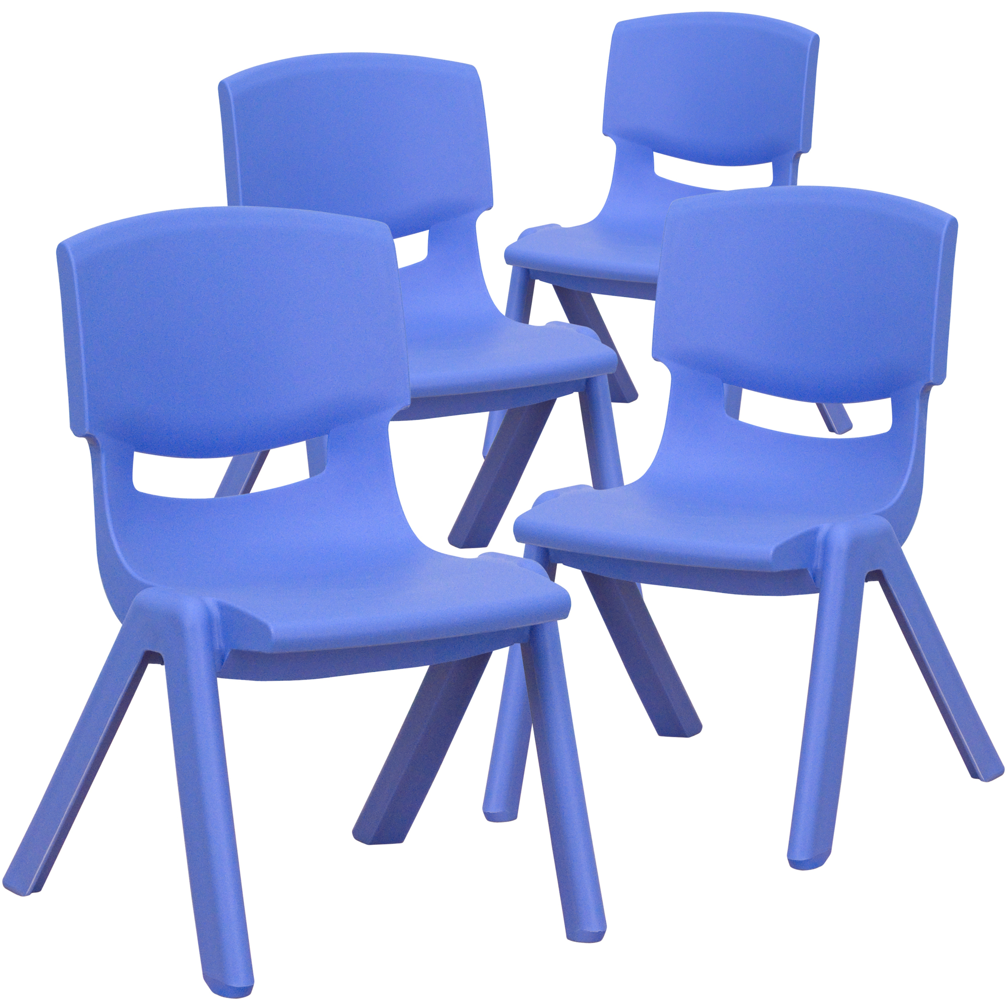 Flash Furniture, 4 Pack Blue Plastic School Chair-10.5Inch H Seat, Primary Color Blue, Included (qty.) 4, Model 4YUYCX4003BLUE