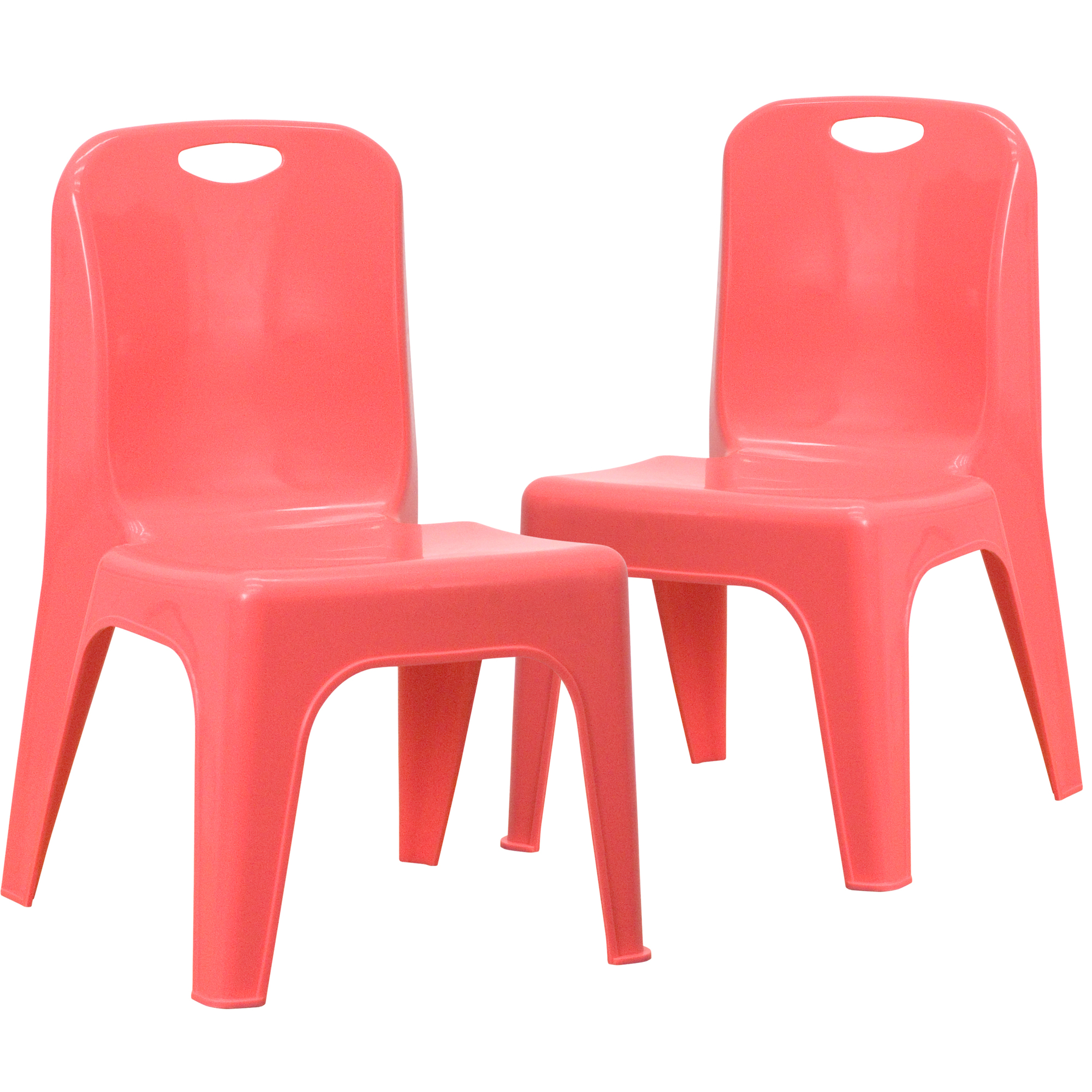 Flash Furniture, 2 Pack Red Plastic Stack School Chair-11Inch H Seat, Primary Color Red, Included (qty.) 2, Model 2YUYCX011RED