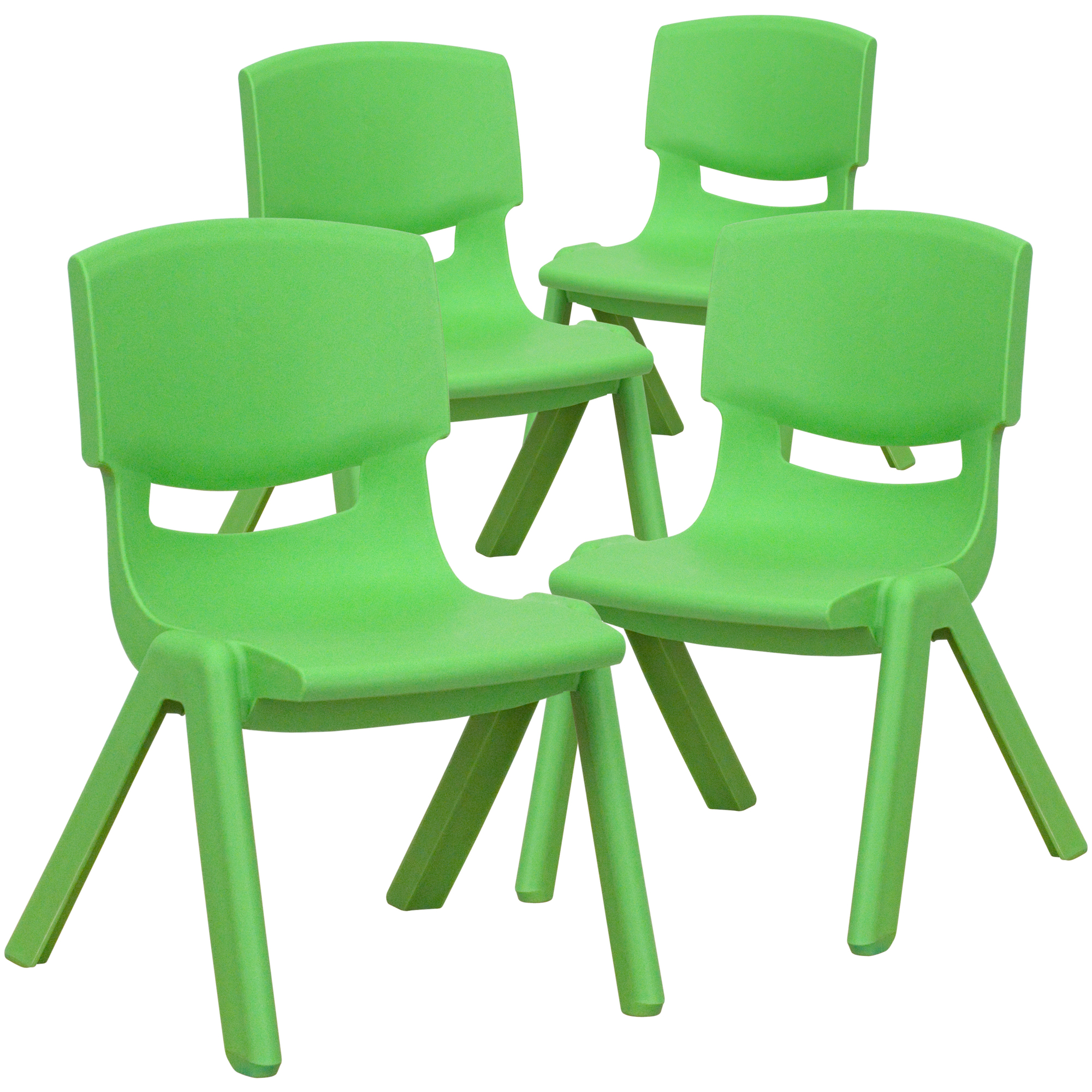 Flash Furniture, 4 Pack Green Plastic School Chair-10.5Inch H Seat, Primary Color Green, Included (qty.) 4, Model 4YUYCX4003GREEN