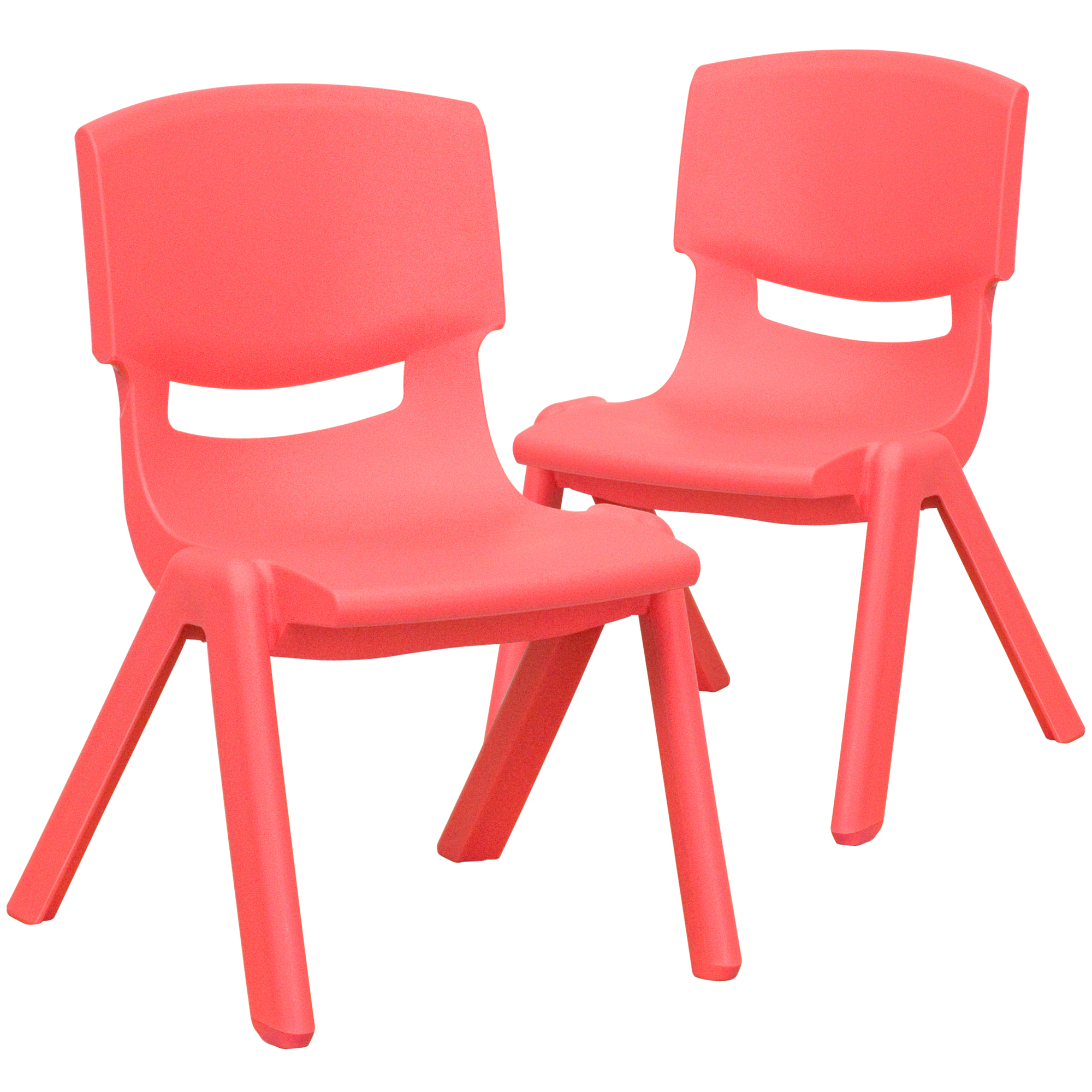 Flash Furniture, 2 Pack Red Plastic School Chair-10.5Inch H Seat, Primary Color Red, Included (qty.) 2, Model 2YUYCX003RED