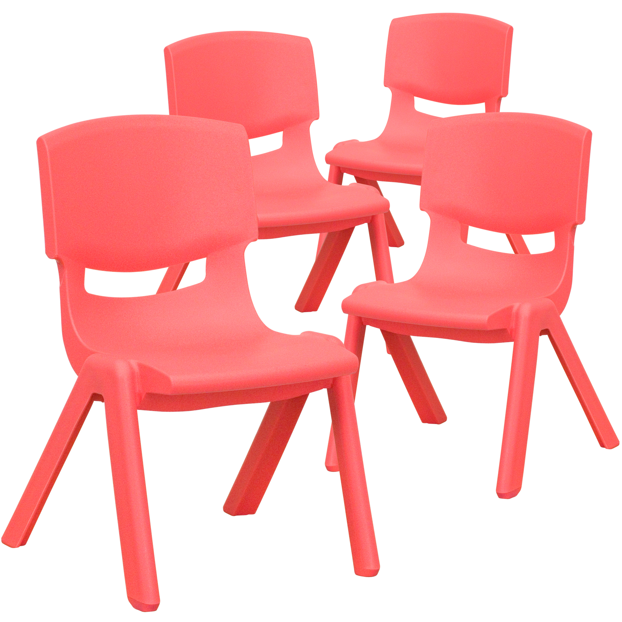 Flash Furniture, 4 Pack Red Plastic School Chair-10.5Inch H Seat, Primary Color Red, Included (qty.) 4, Model 4YUYCX4003RED