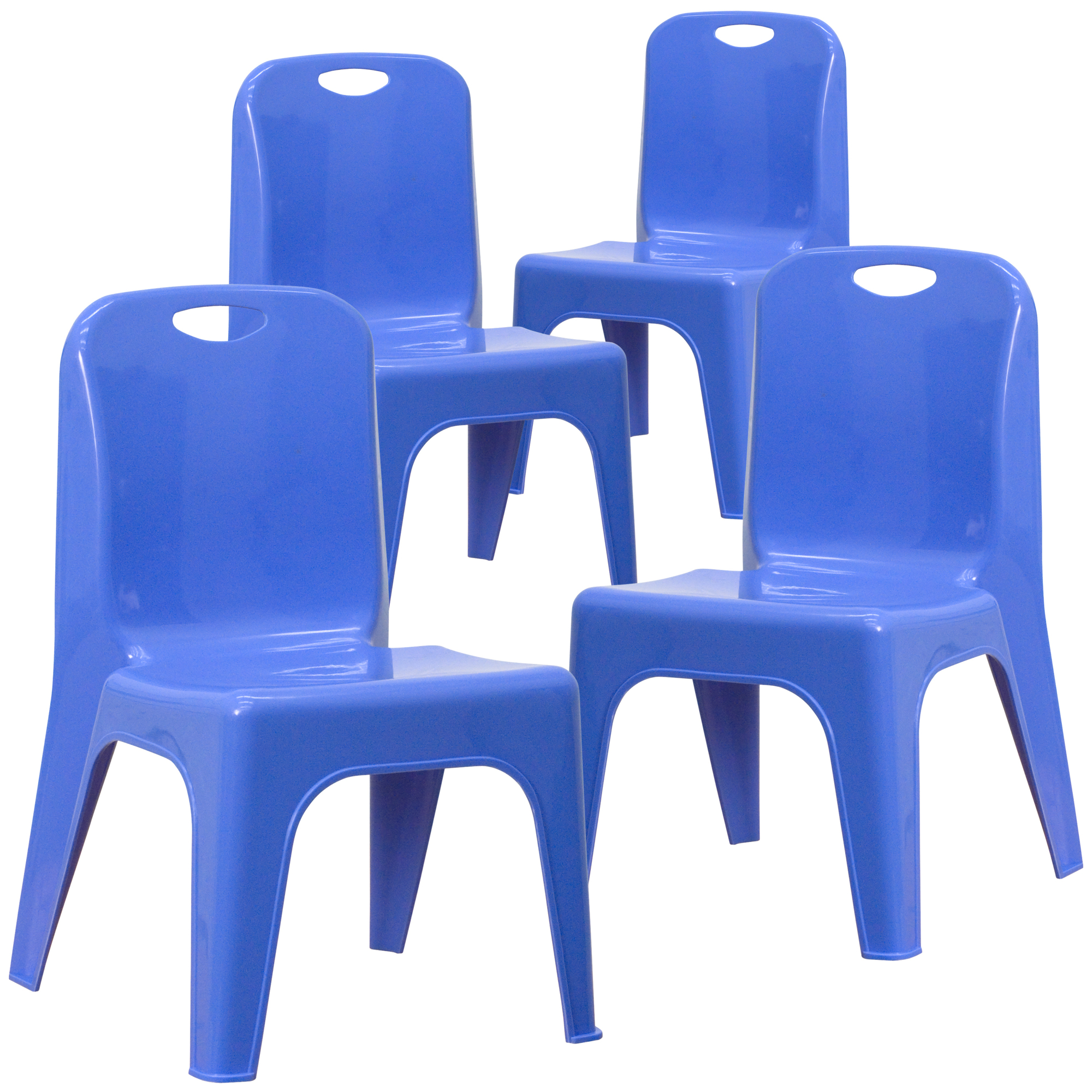 Flash Furniture, 4 Pack Blue Plastic School Chair-11Inch H Seat, Primary Color Blue, Included (qty.) 4, Model 4YUYCX4011BLUE