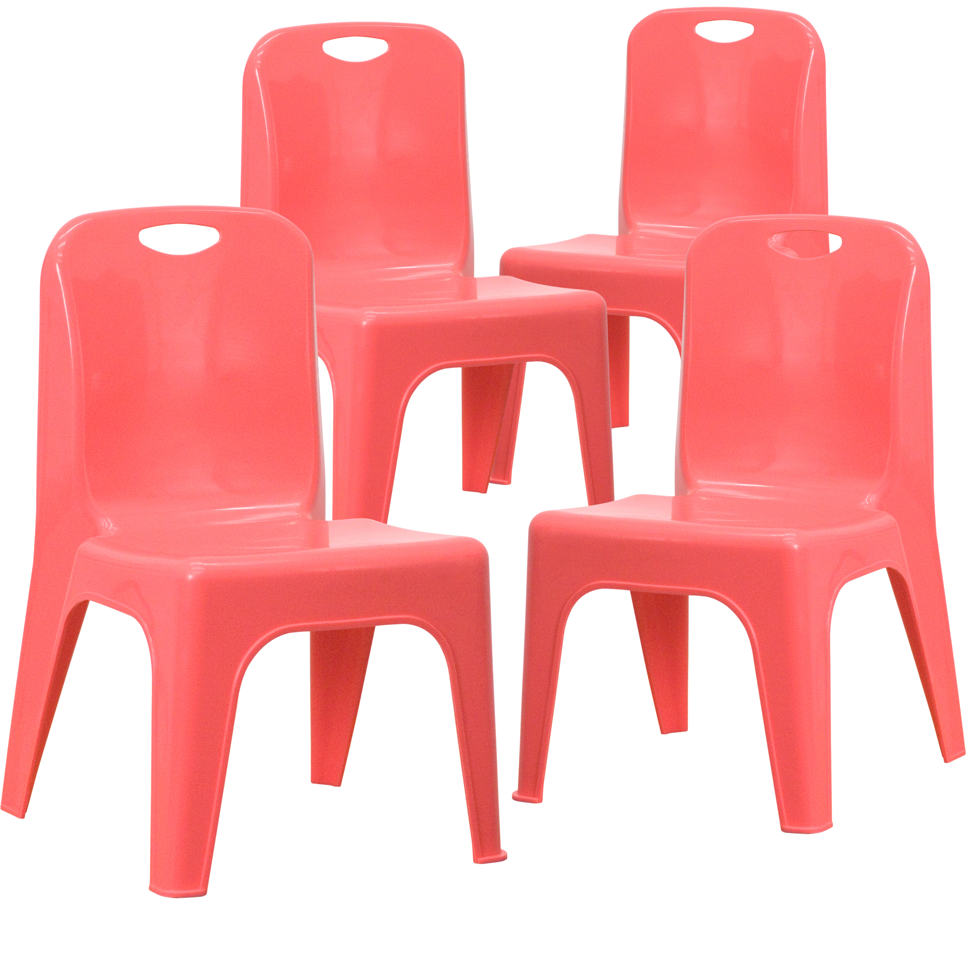 Flash Furniture, 4 Pack Red Plastic School Chair-11Inch H Seat, Primary Color Red, Included (qty.) 4, Model 4YUYCX4011RED