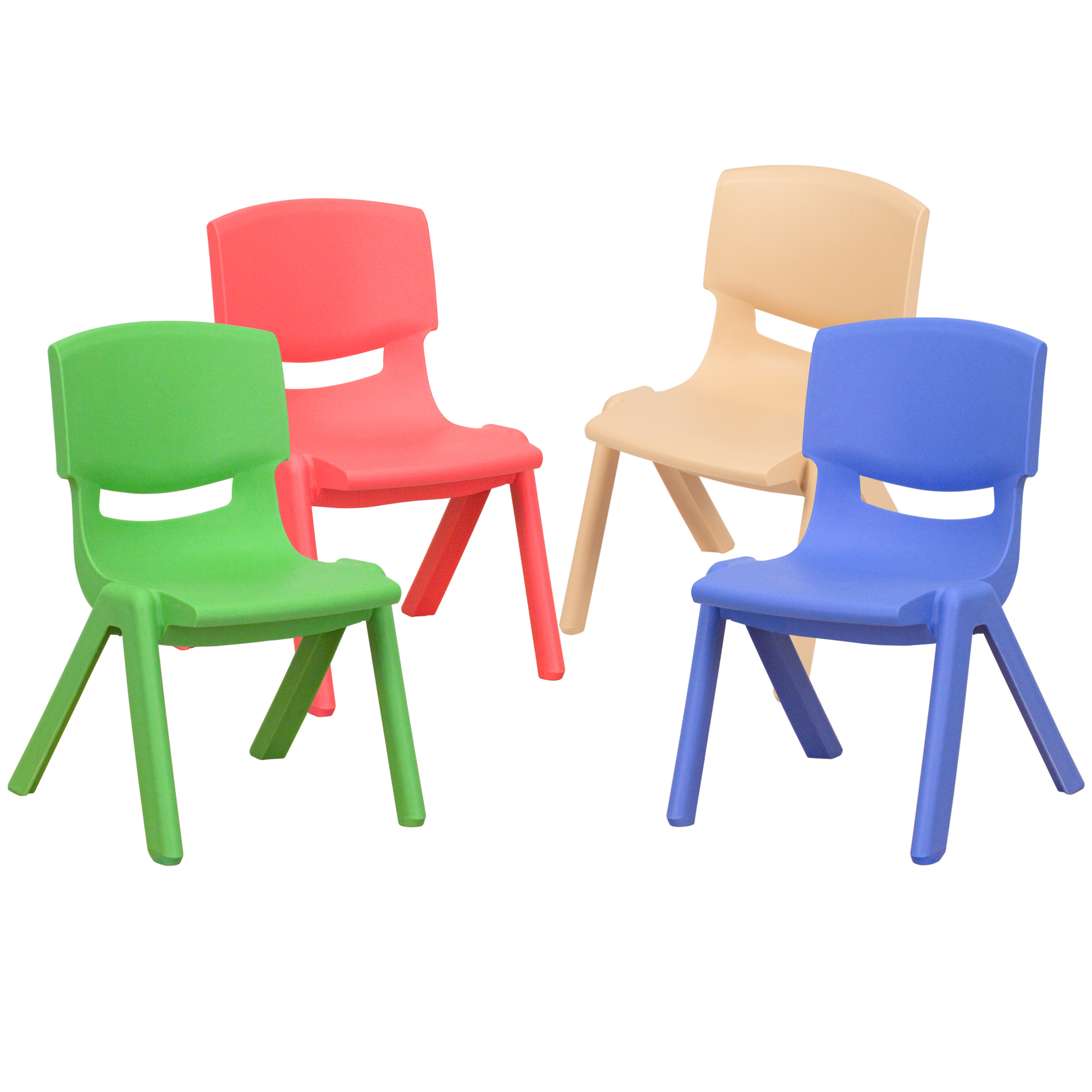 Flash Furniture, 4 Pack Plastic School Chair-10.5Inch H Seat, Assorted, Primary Color Other, Included (qty.) 4, Model 4YUYCX4003MULTI