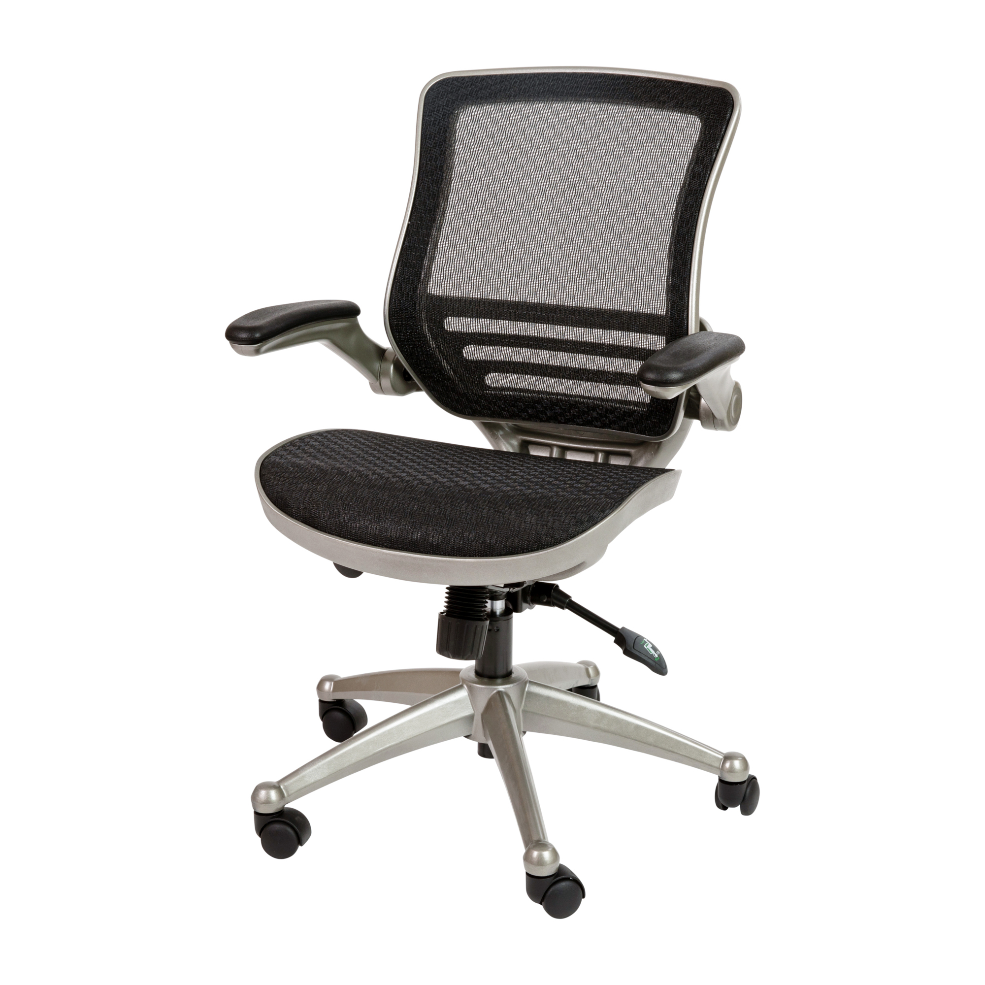 Flash Furniture, Black Mid-Back Mesh Office Chair with Flip-Up Arms, Primary Color Black, Included (qty.) 1, Model BL8801XBKGR