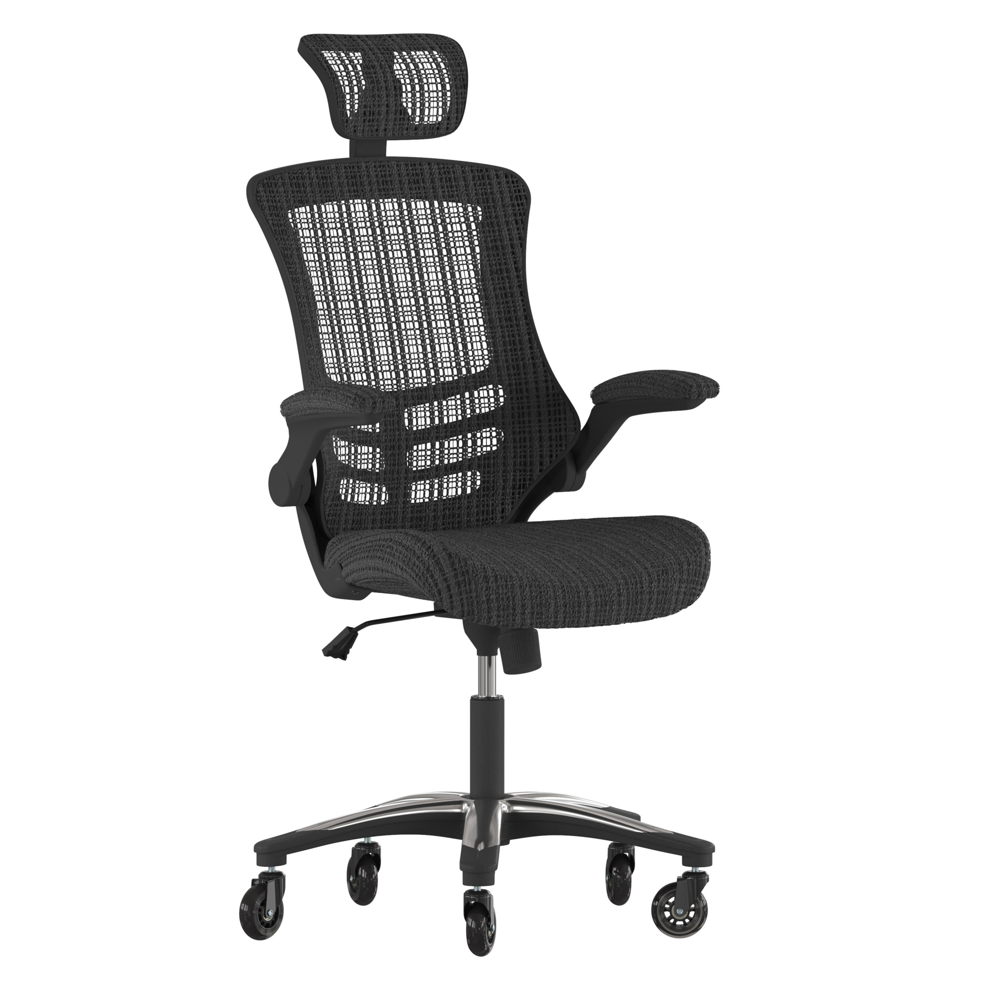 Flash Furniture, Black Mesh High Back Task Chair with Roller Wheels, Primary Color Black, Included (qty.) 2, Model BLX5HRLB