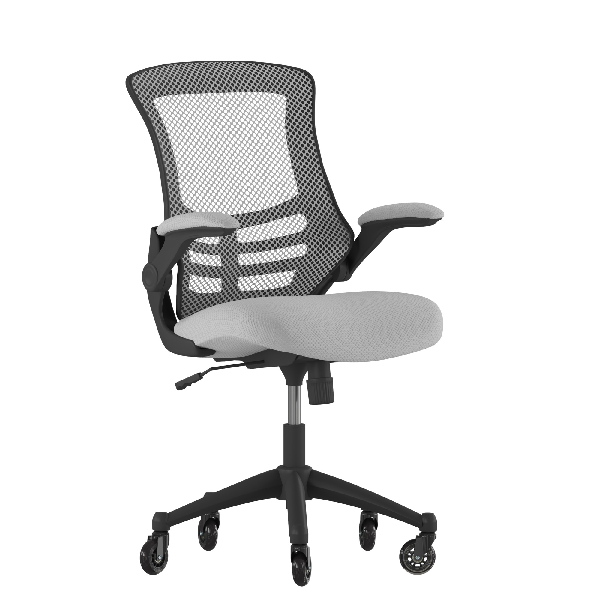 Flash Furniture, Gray Mesh Mid-Back Task Chair with Roller Wheels, Primary Color Gray, Included (qty.) 2, Model BLX5MDKGYRLB