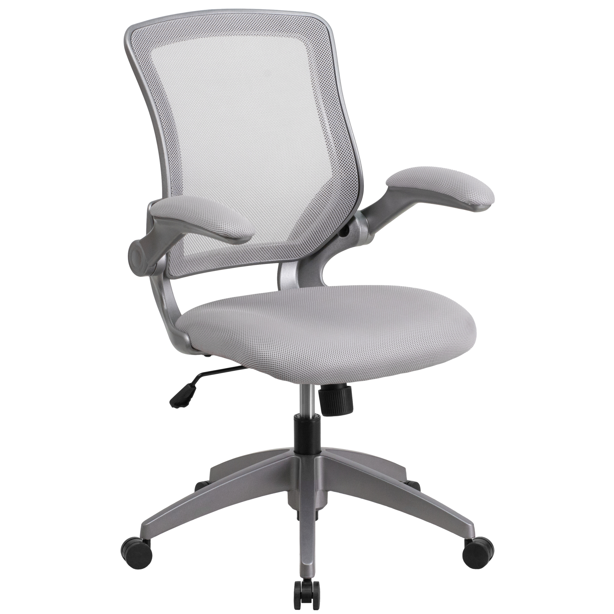 Flash Furniture, Mid-Back Gray Mesh Swivel Chair with Flip-Up Arms, Primary Color Gray, Included (qty.) 1, Model BLZP8805GY